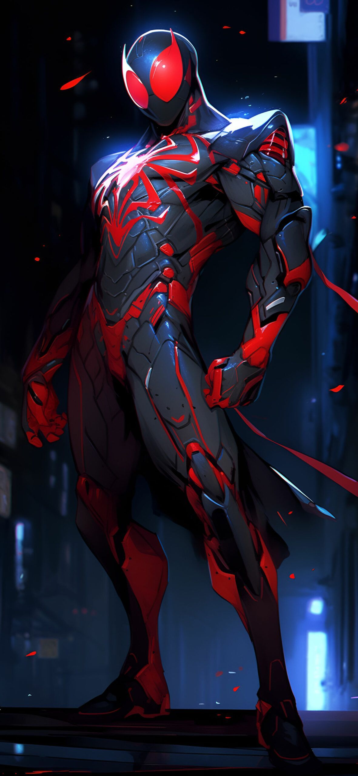 1181x2560 Marvel Iron Spider Man Dark Wallpaper