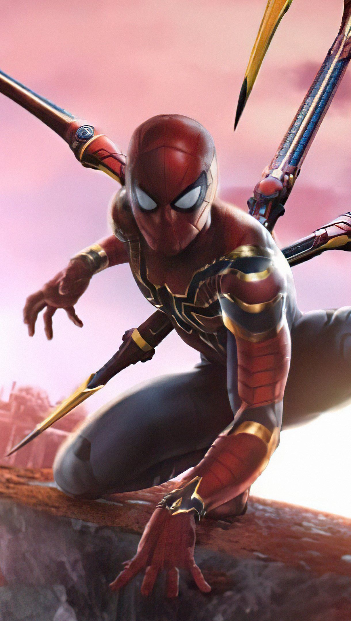 1220x2160 Spider Man Iron Suit Wallpaper 4k HD