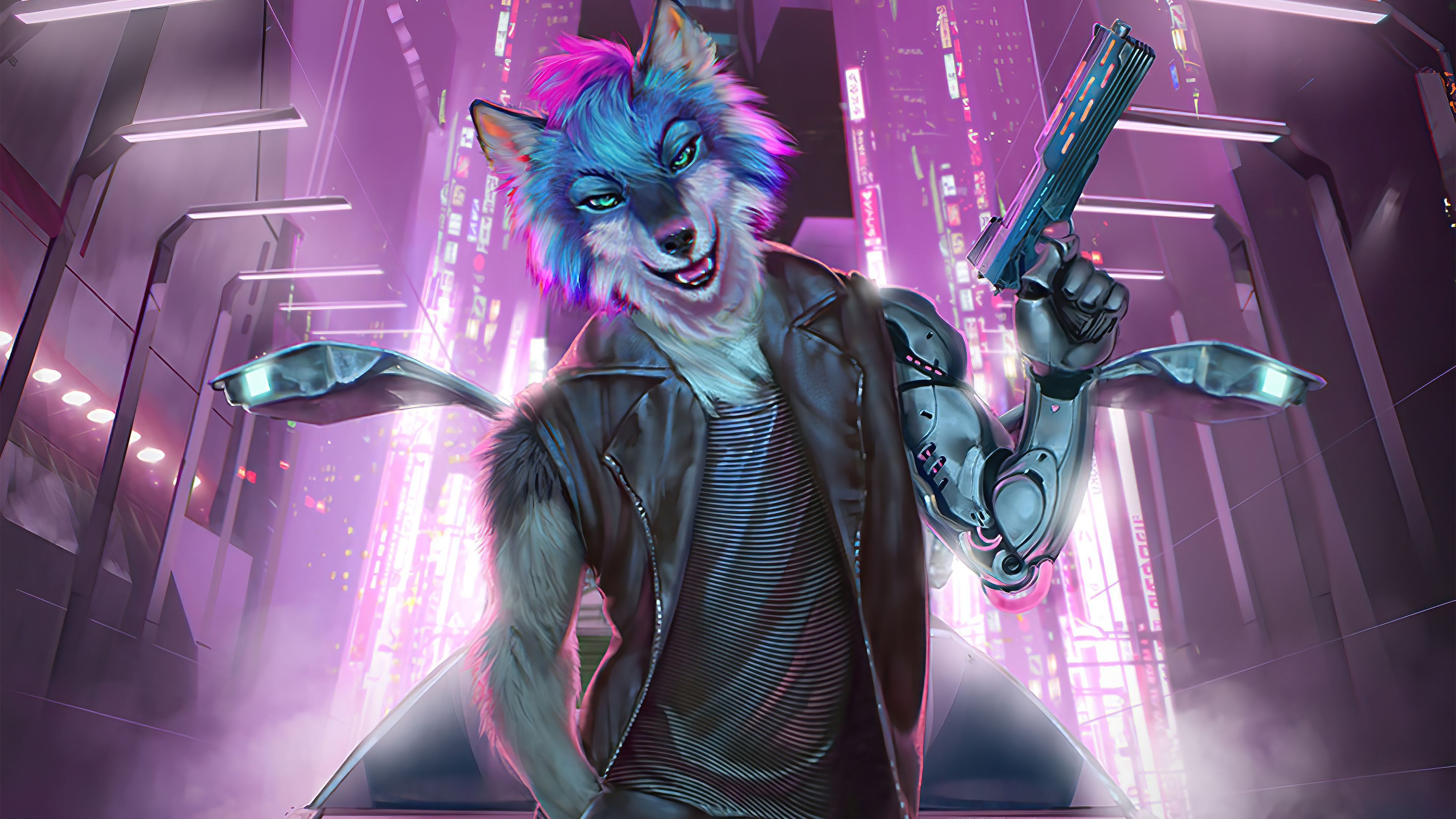 3840x2160 Neon Powerdrive Fox, HD Artist, 4k Wallpaper, Image, Background, Photo and Picture