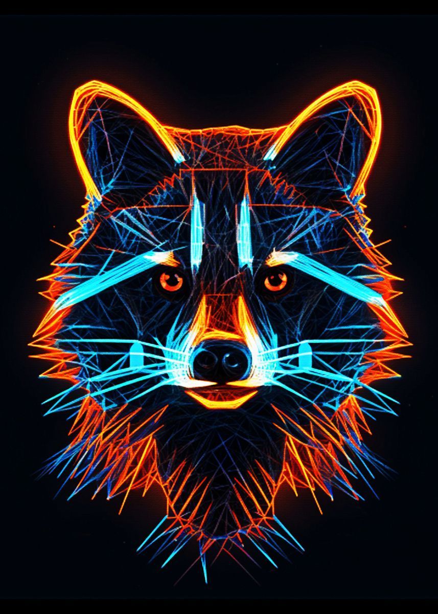 857x1200 Neon Fox' Poster