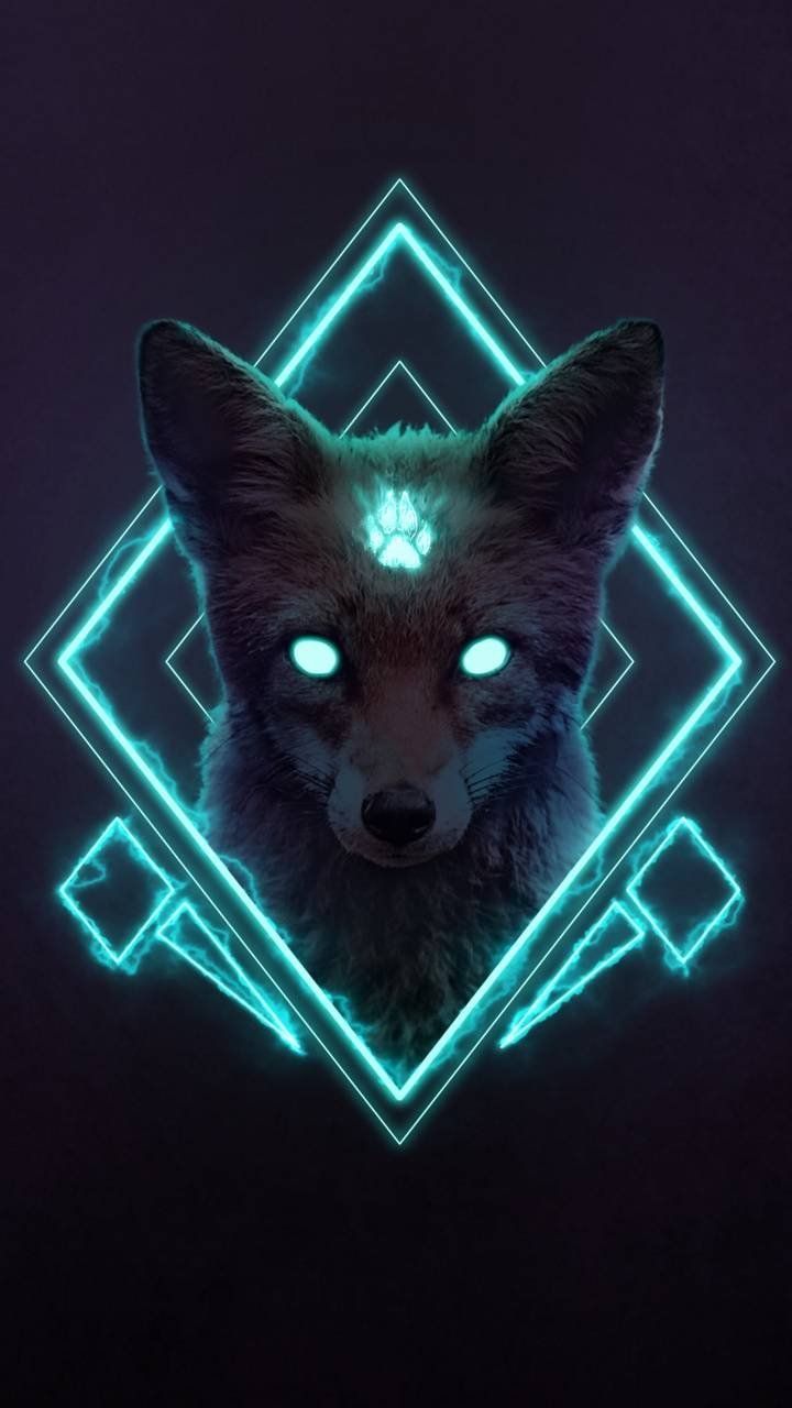 720x1280 Fox Neon Wallpaper Download