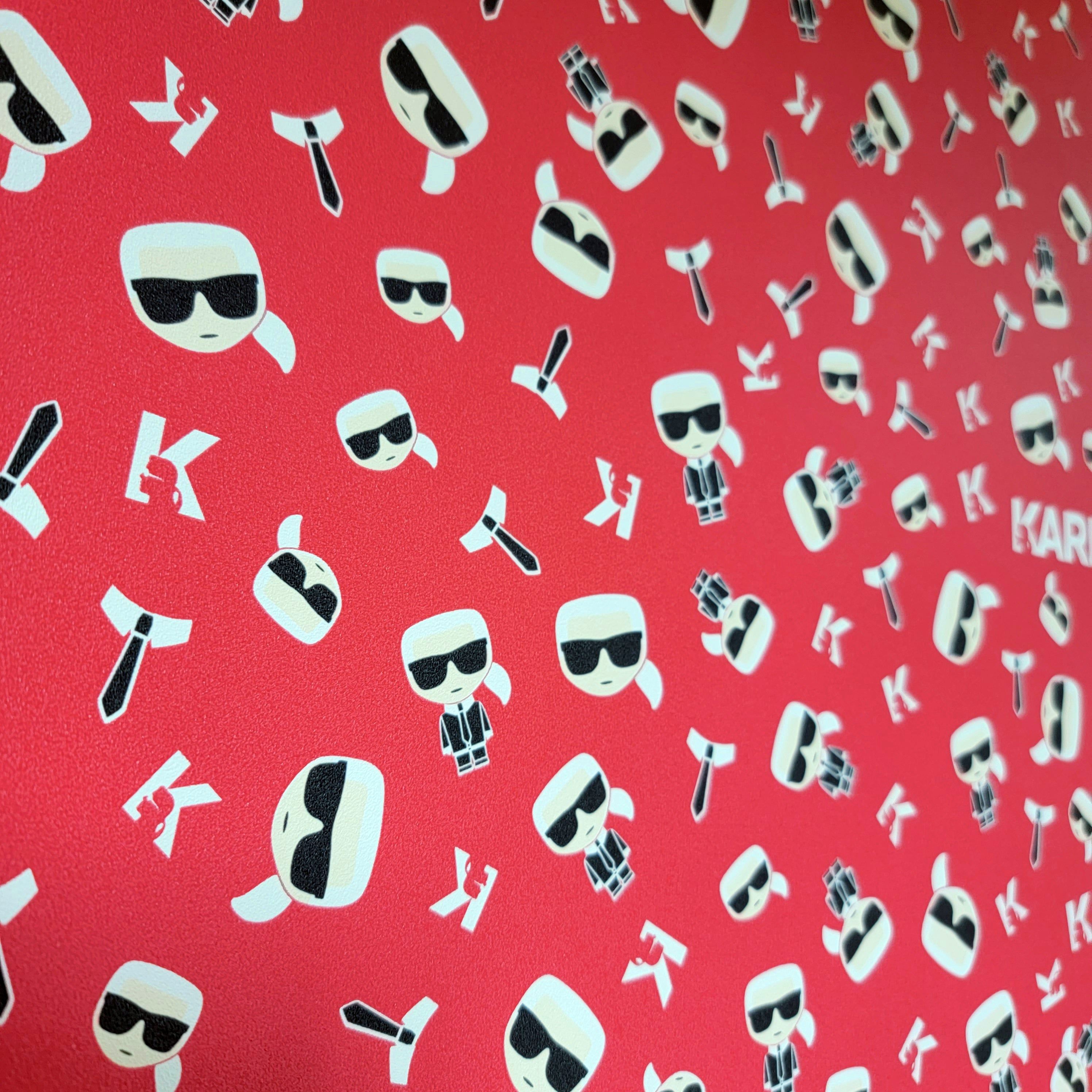 2992x2992 37843 5 Karl Lagerfeld Logo Ikonik Fashion Designer Red Wallpaper