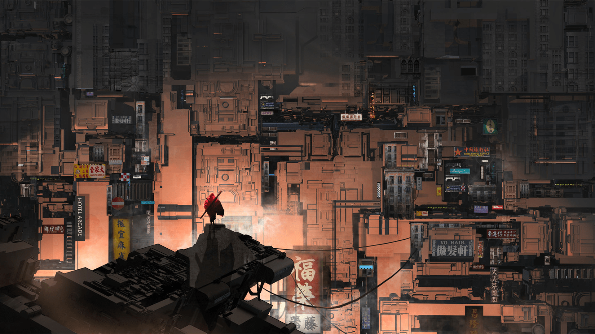 1920x1080 cyberpunk, cityscape, Japanese, futuristicx1080 Wallpaper