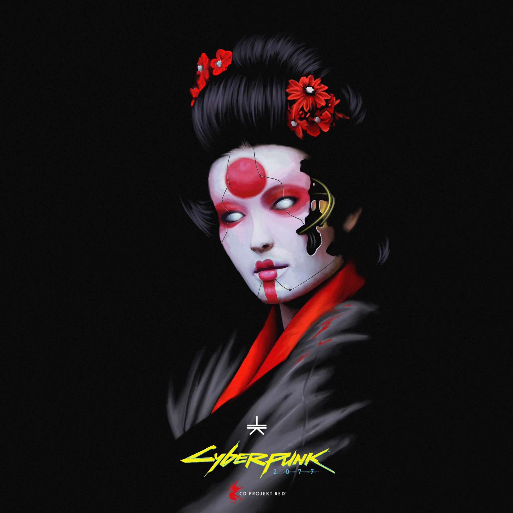 2048x2048 Download wallpaper Girl, Minimalism, Japan, Asian, Japan, Geisha, Japanese, Art, section games in resolution 2048x2048