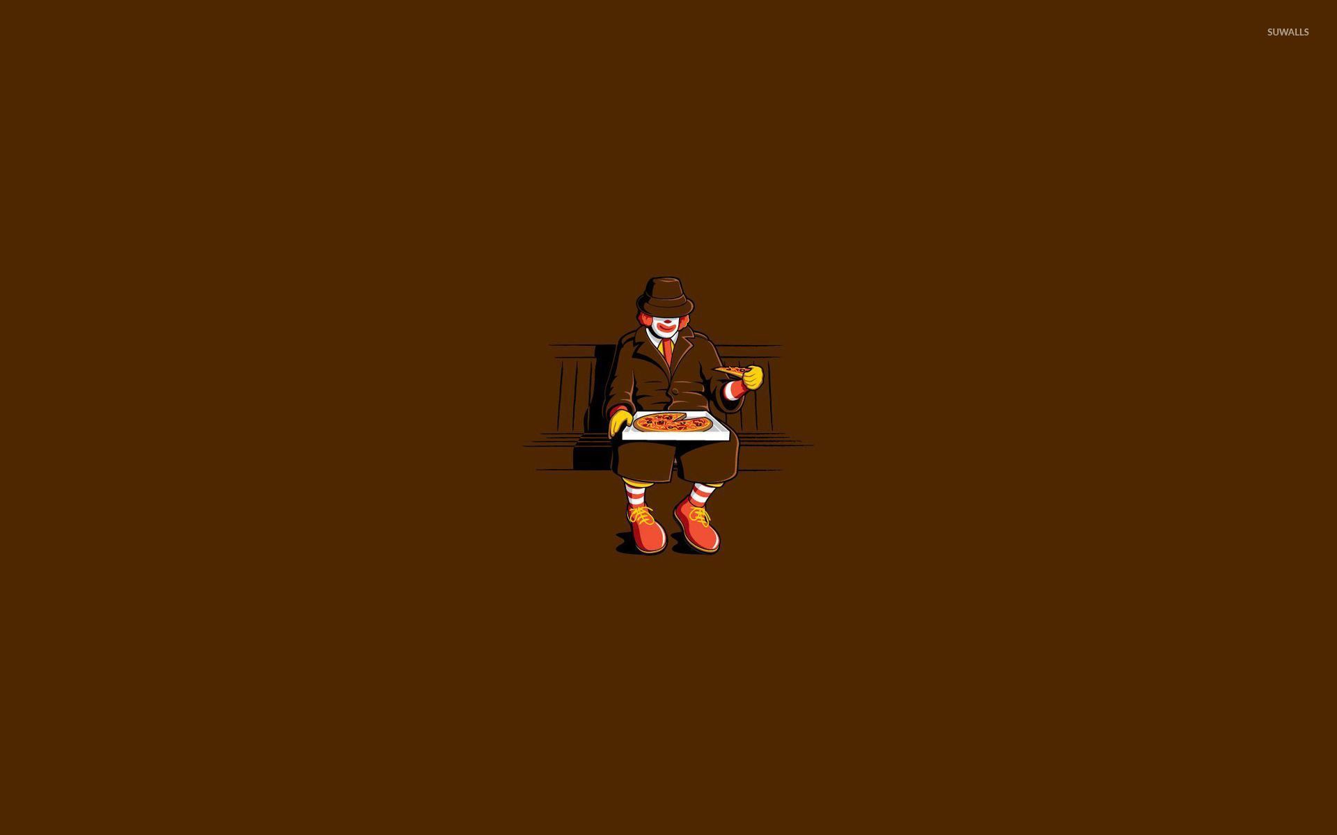 1920x1200 Ronald McDonald enjoying a pizza wallpaper wallpaper