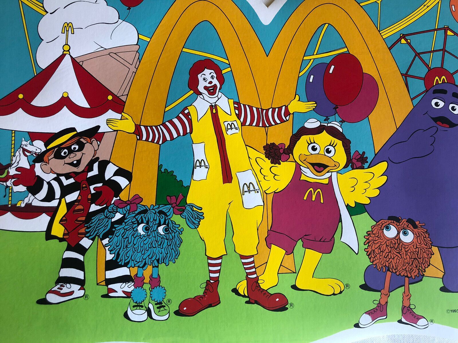 1600x1200 VERY RARE, 1993 Ronald McDonald and Friends 12x17” VINYL Placemat NEW!!