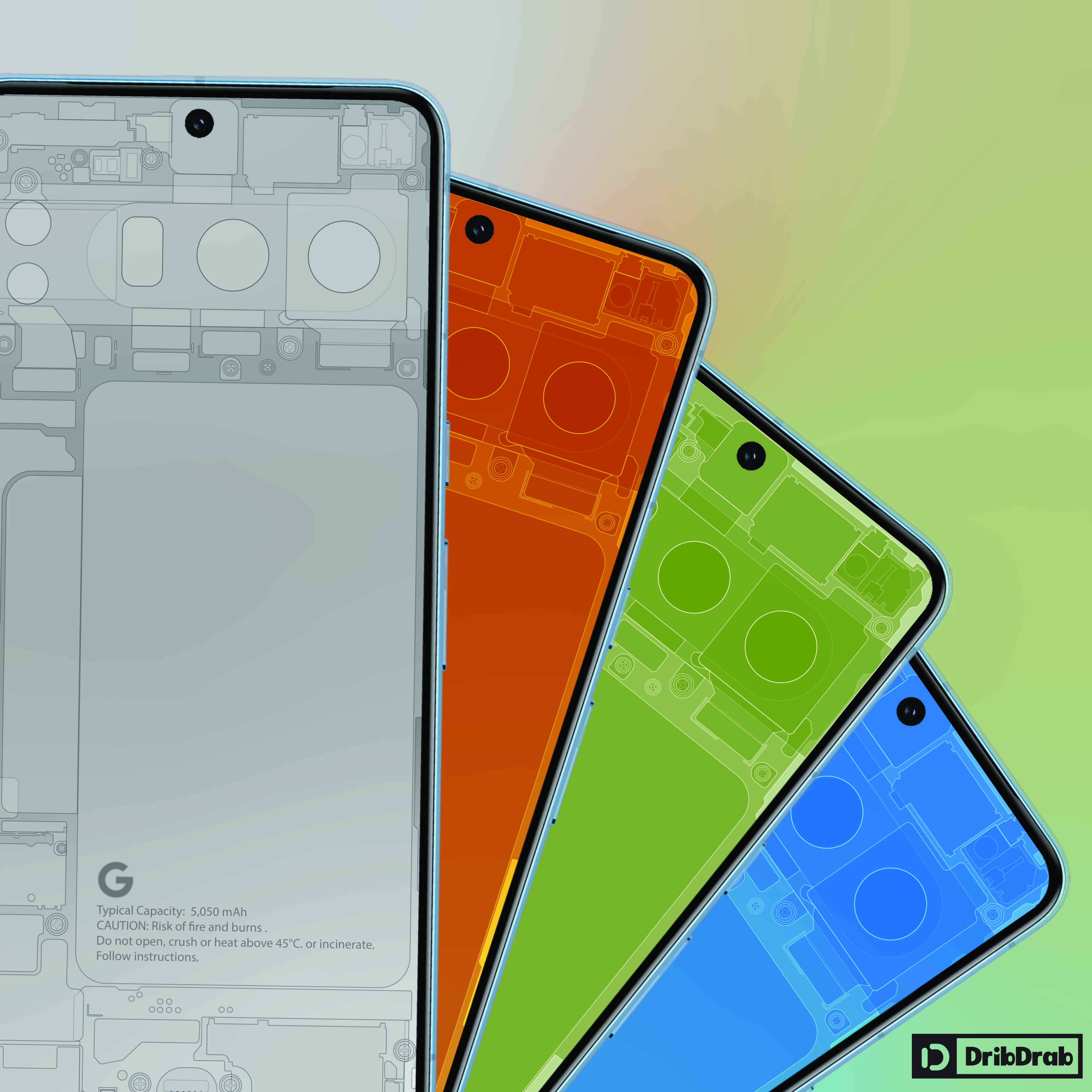 5833x5833 Pixel 8 Teardown Diagram series