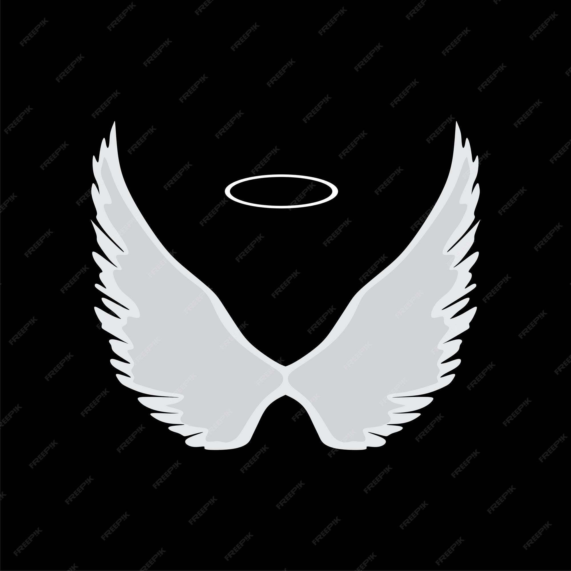 2000x2000 Premium Vector. Angel design elements wings and golden halo isolated vector design angel wing wallpaper design