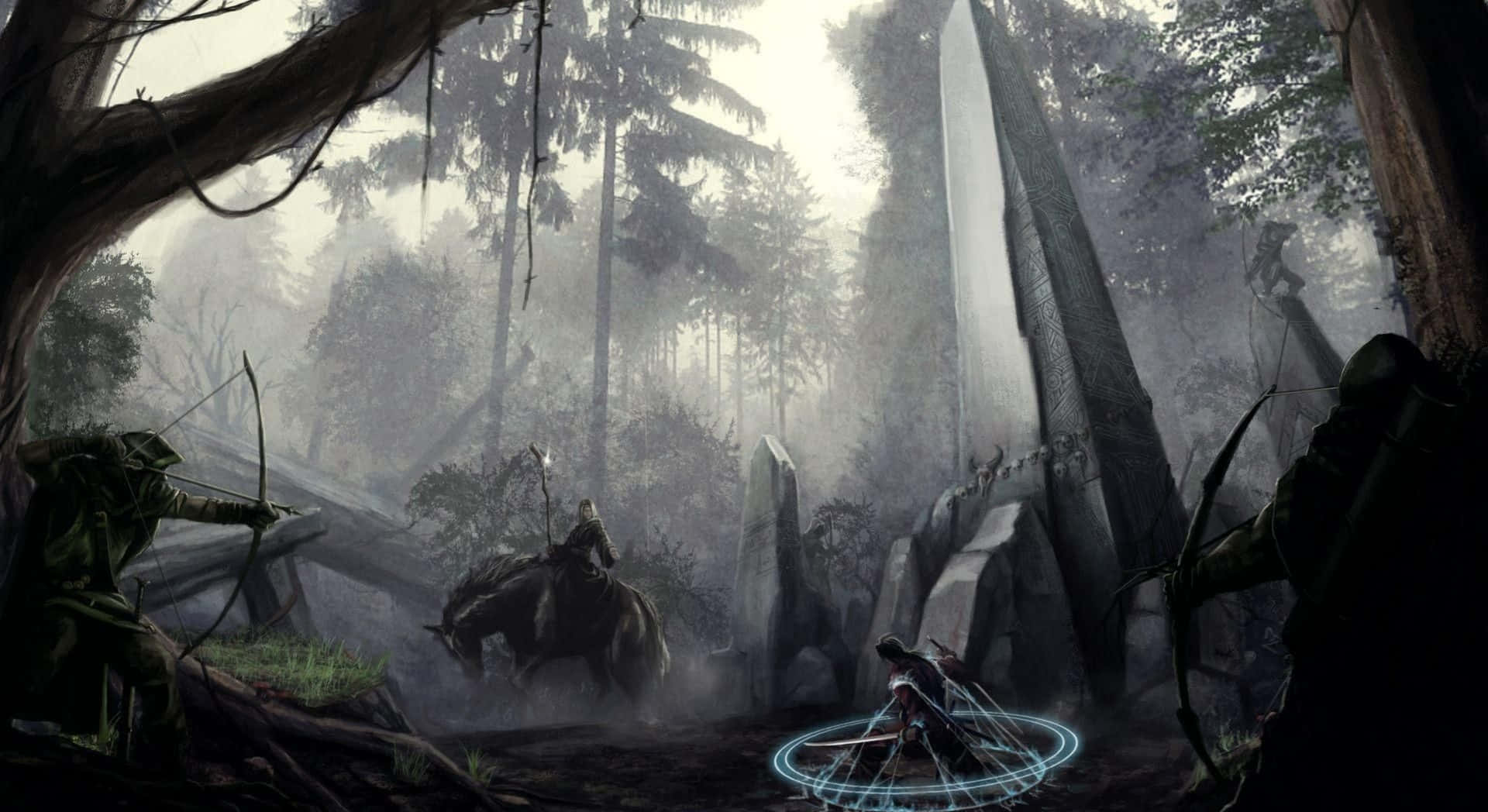 1920x1048 Download Dark Fantasy Combat In Forest Wallpaper