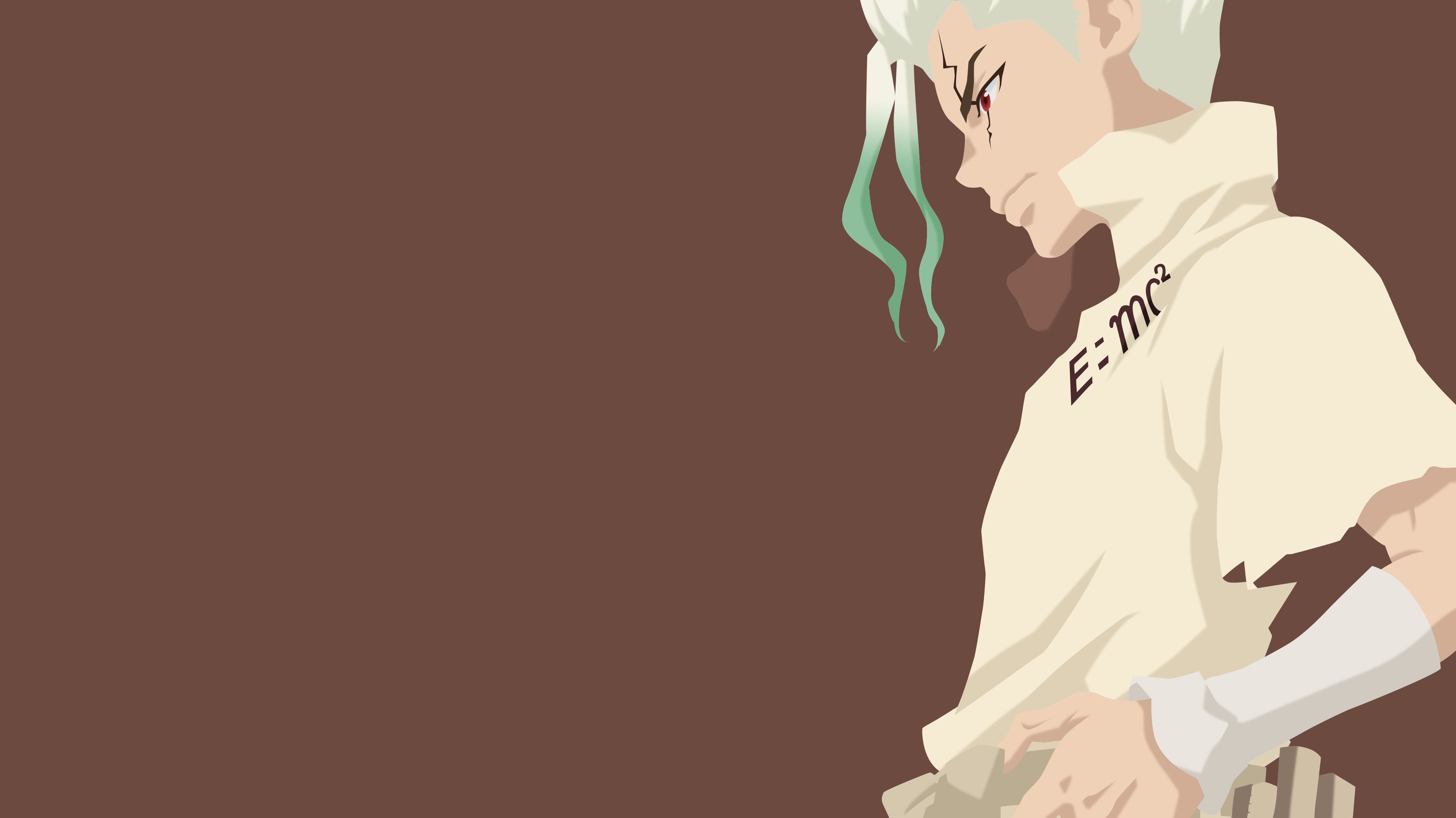 4098x2304 Senku Ishigami Minimalist 4K. Dr. Stone Ultra HD Anime Wallpaper