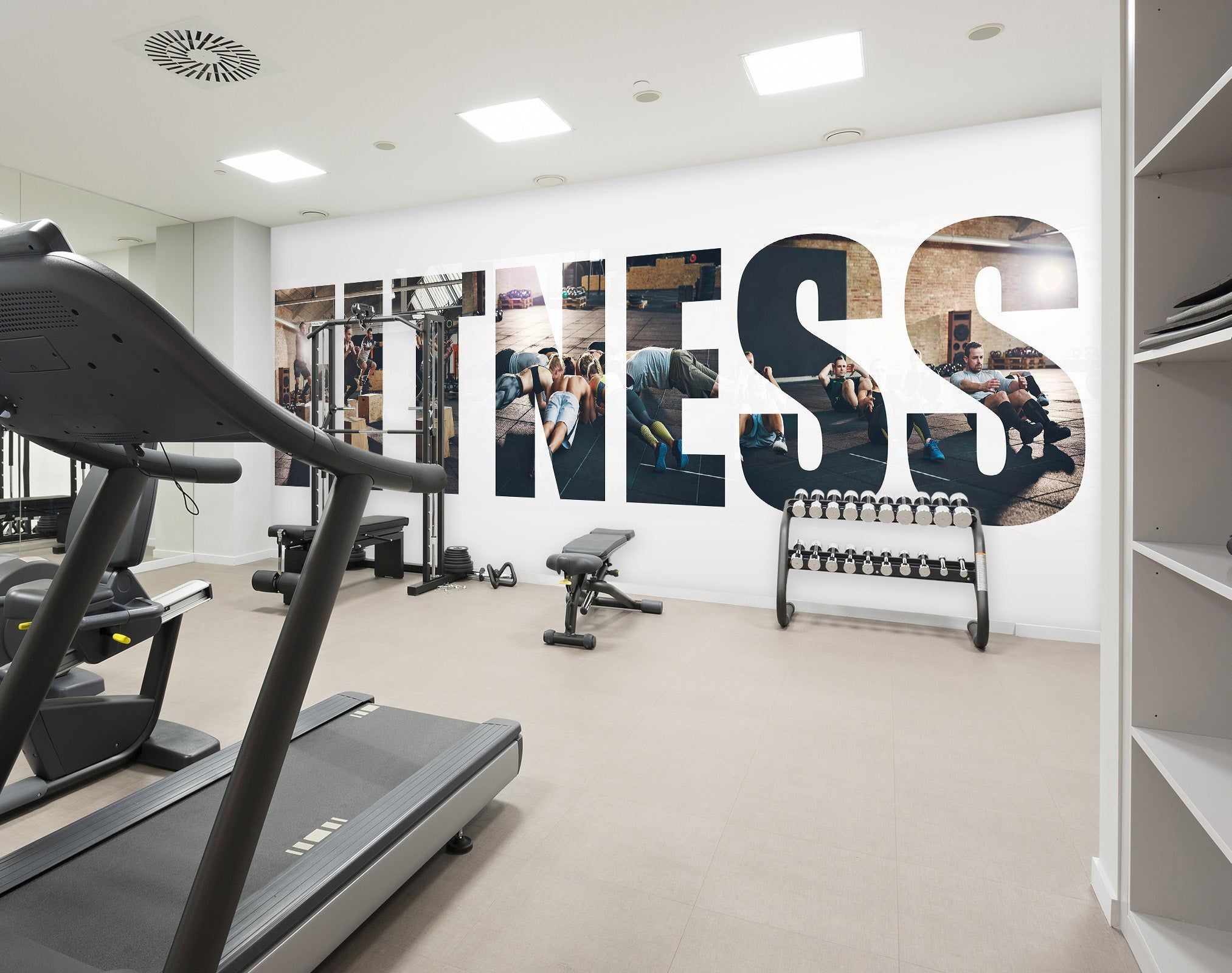 2026x1600 3D Fitness Letters 298 Wall Murals
