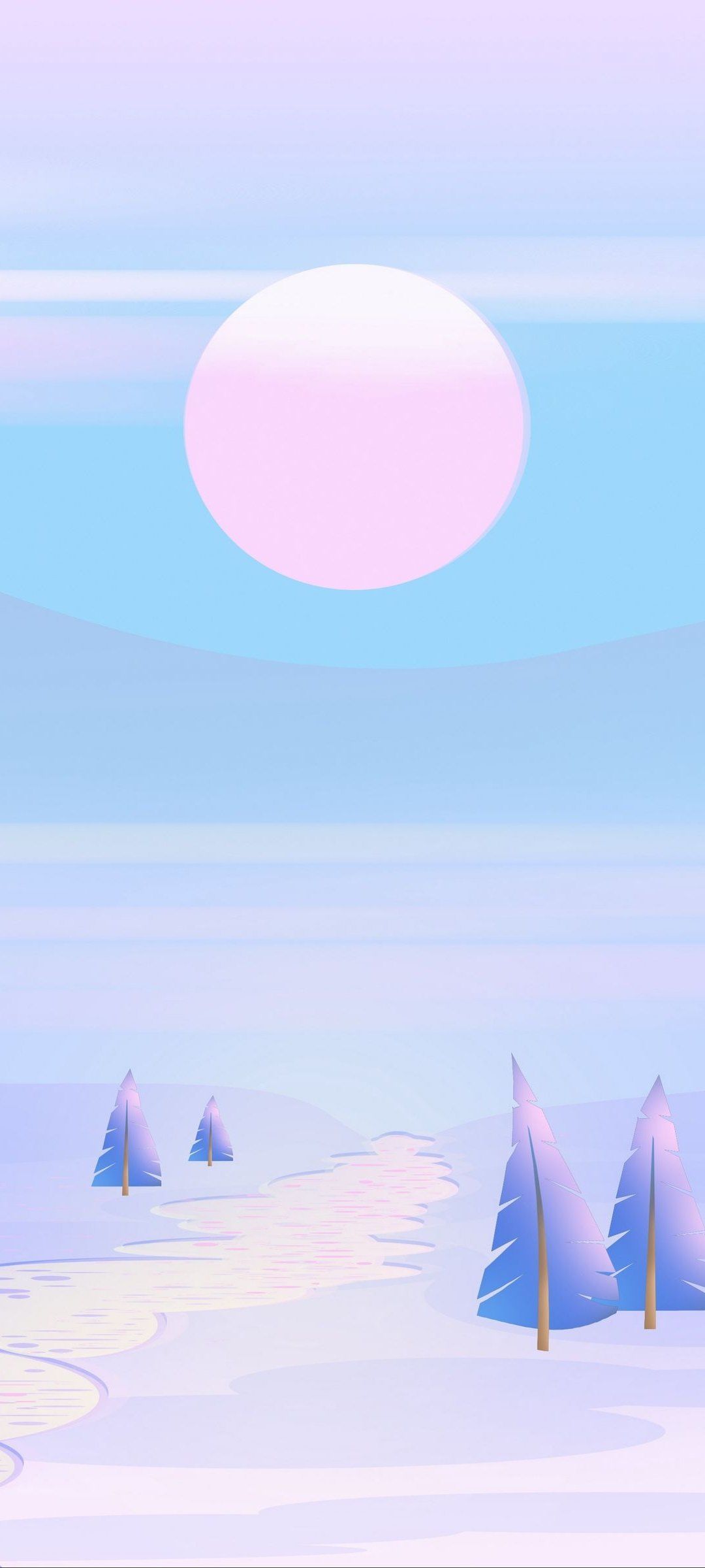 1080x2400 Vector Winter Nature Wallpaper