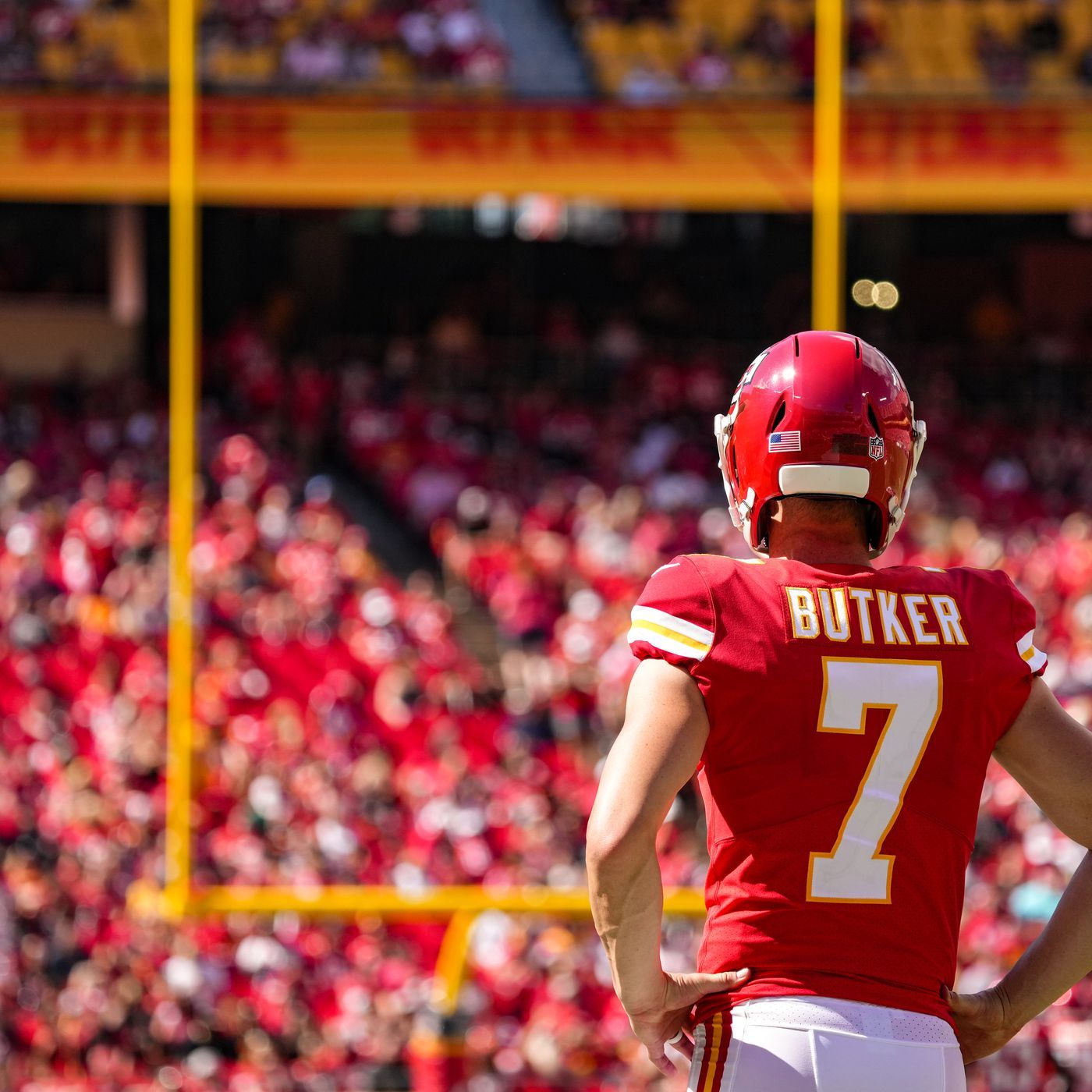 1400x1400 Harrison Butker injury: Chiefs K suffers ankle injury in Week returns late in first half after emergency backup