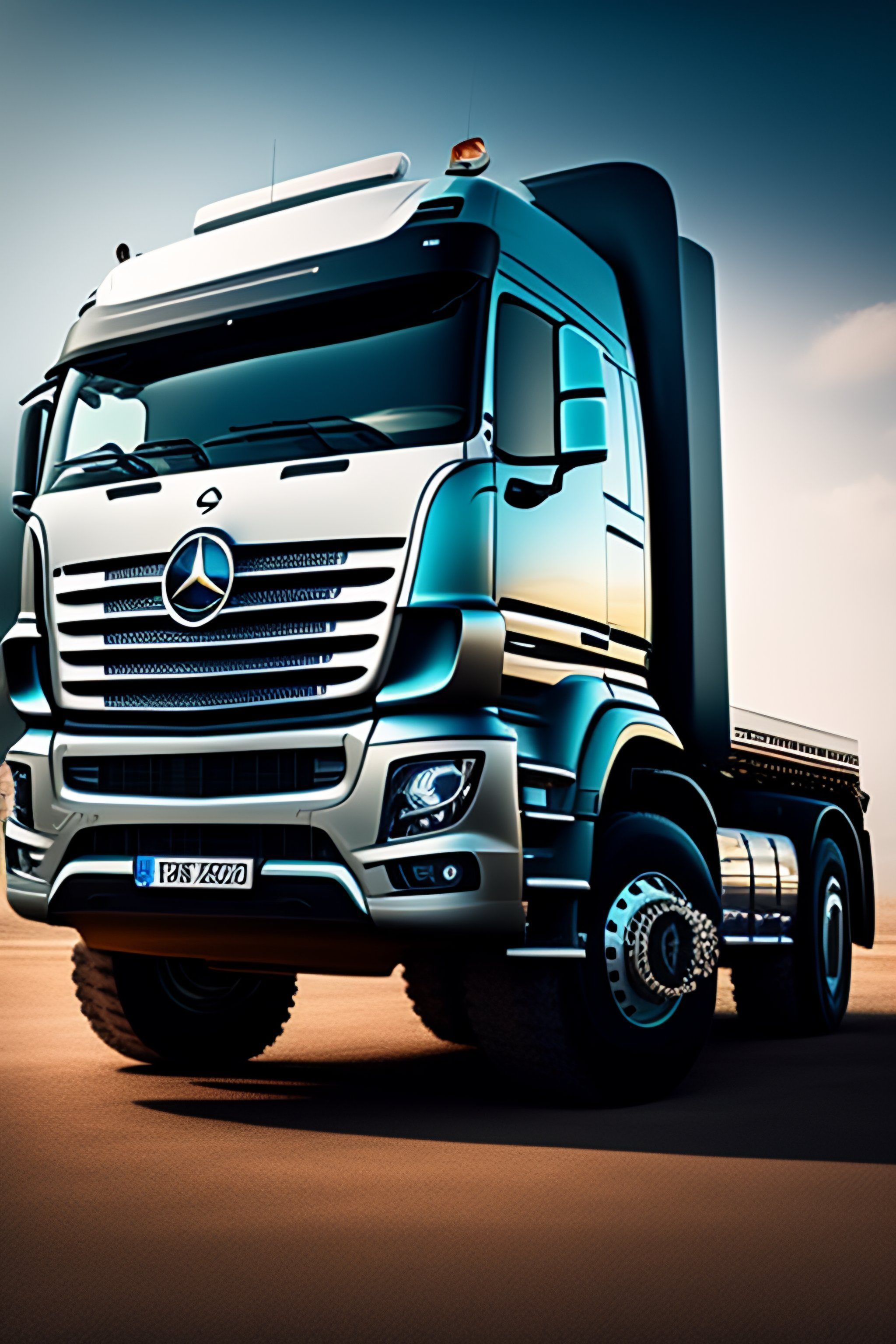 2048x3072 Lexica Benz Truck With Text OBL Team On It
