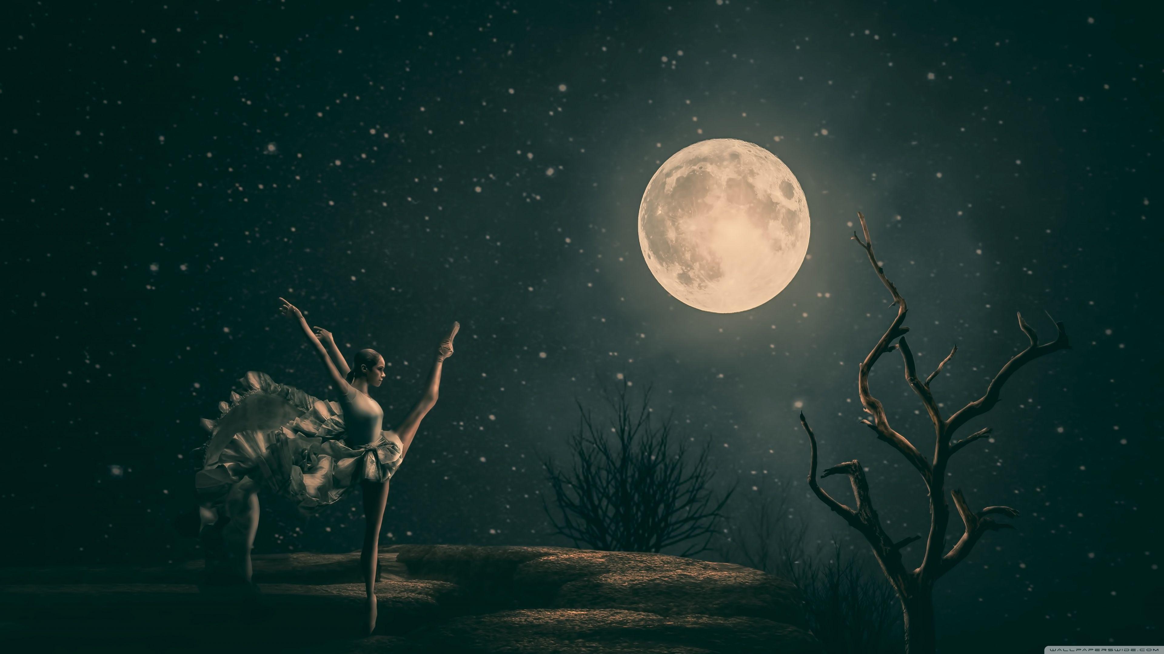 3840x2160 Dancing Ballet, Moonlight ❤ 4K HD Desktop Wallpaper for 4K Ultra HD