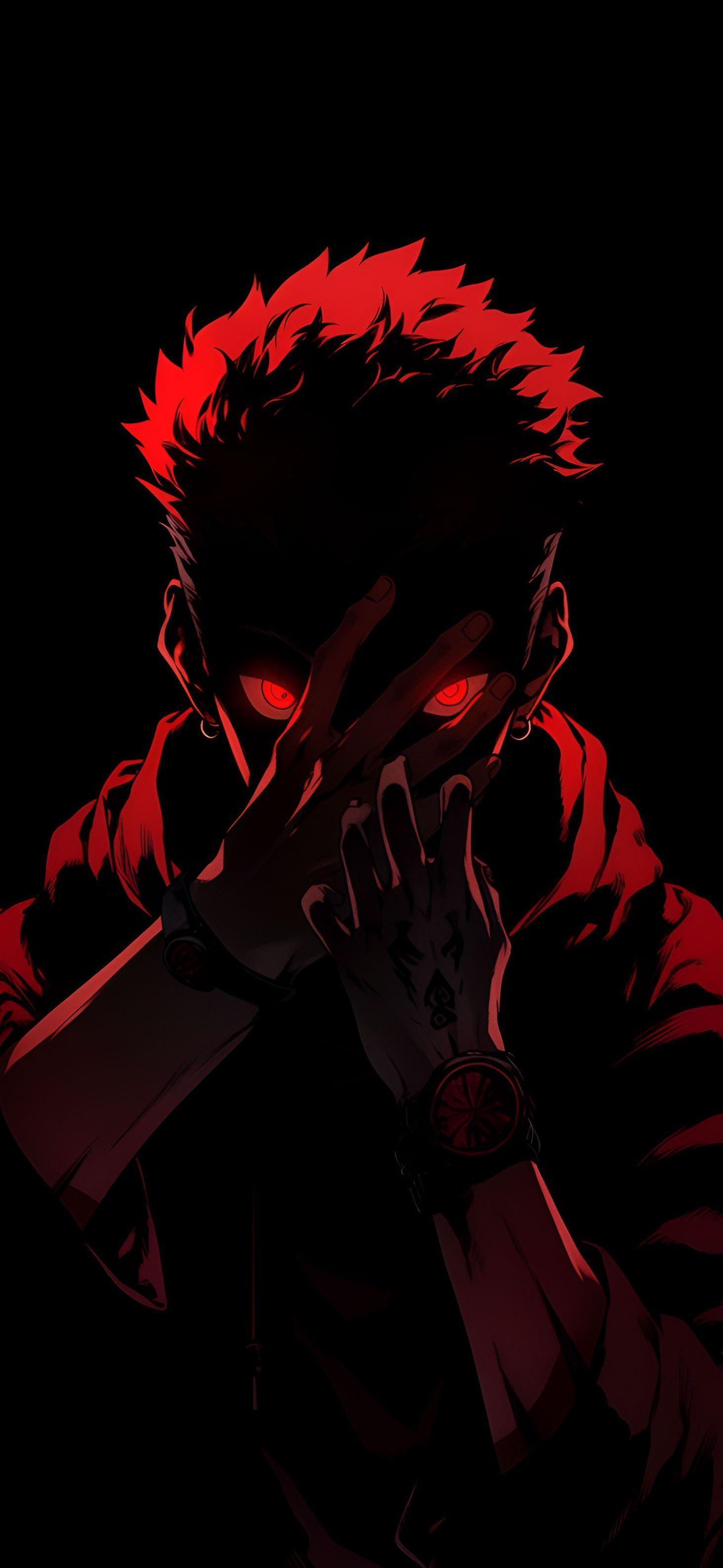 1463x3171 Jujutsu Kaisen Black & Red Wallpaper Wallpaper iPhone