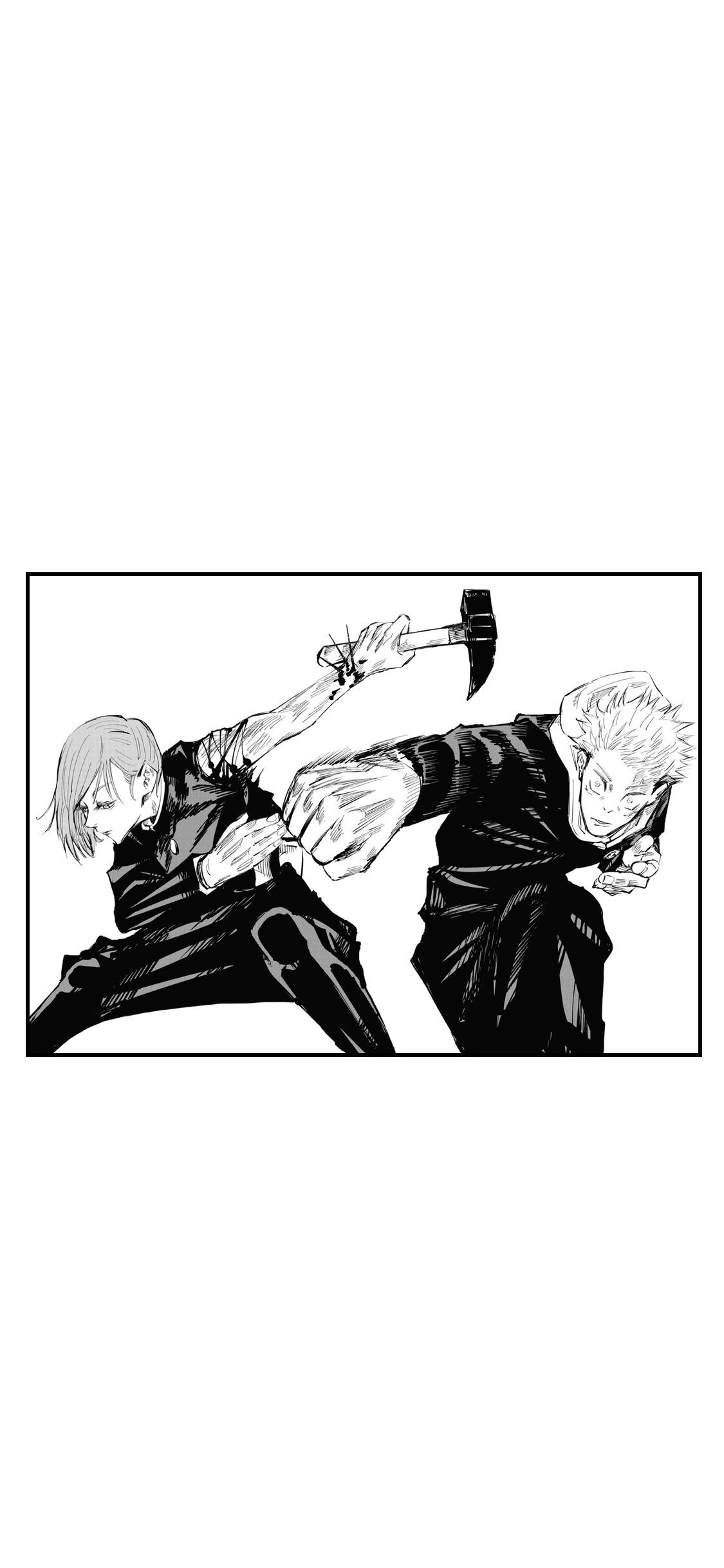 1125x2436 Some manga wallpaper I made (they're basically all white with a box around the panel)