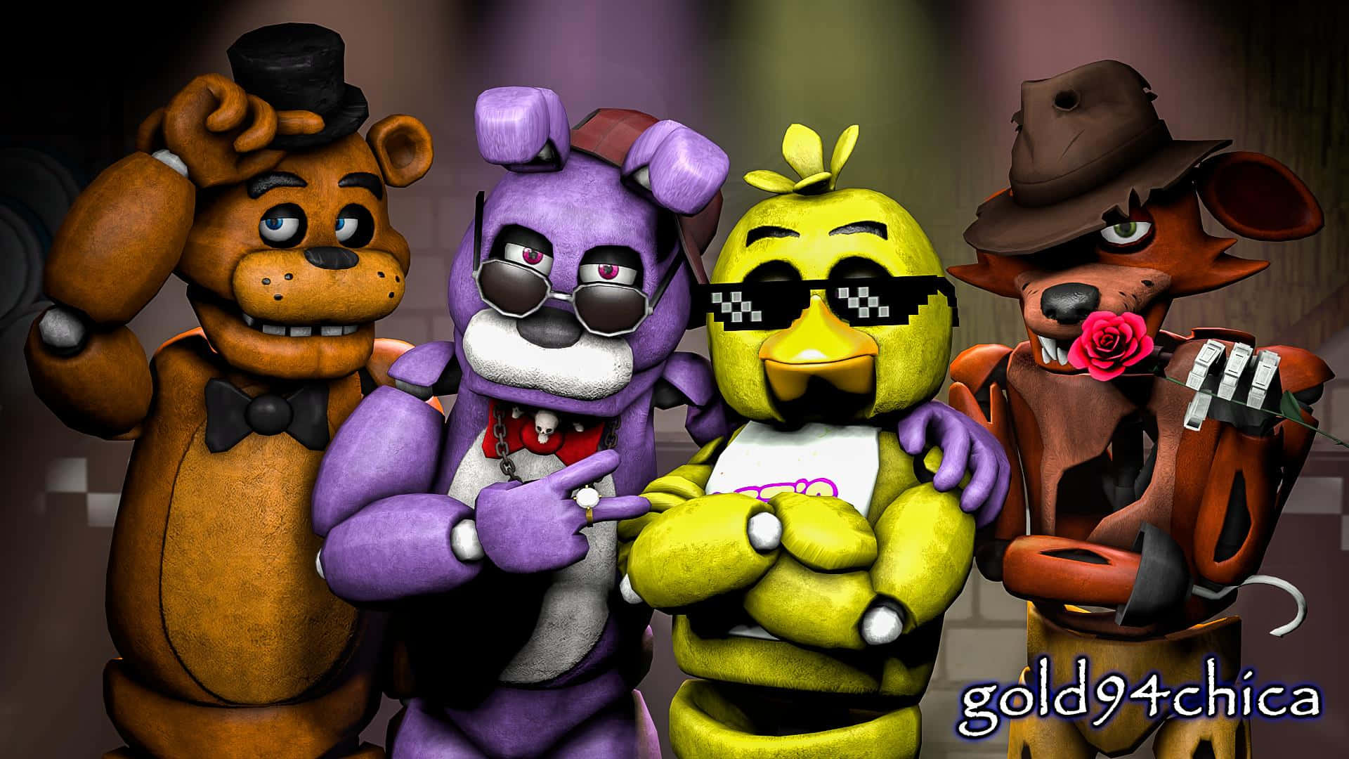 1920x1080 Download Funny Fnaf Characters Group Picture
