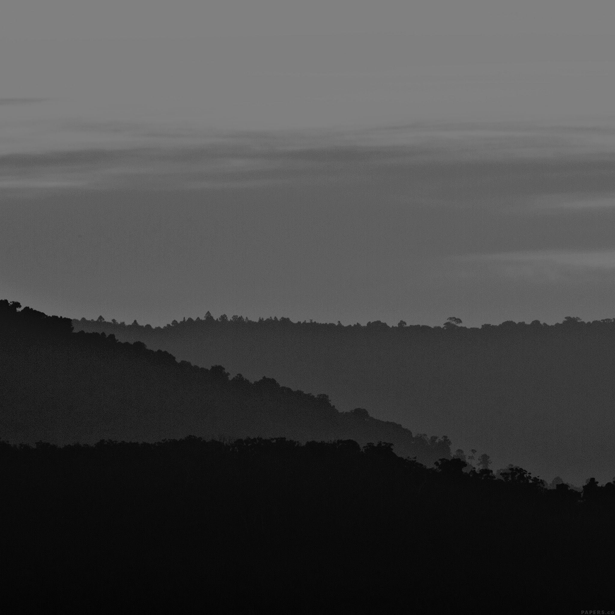 2048x2048 I Love Papers. dark mountain morning sunrise nature bw