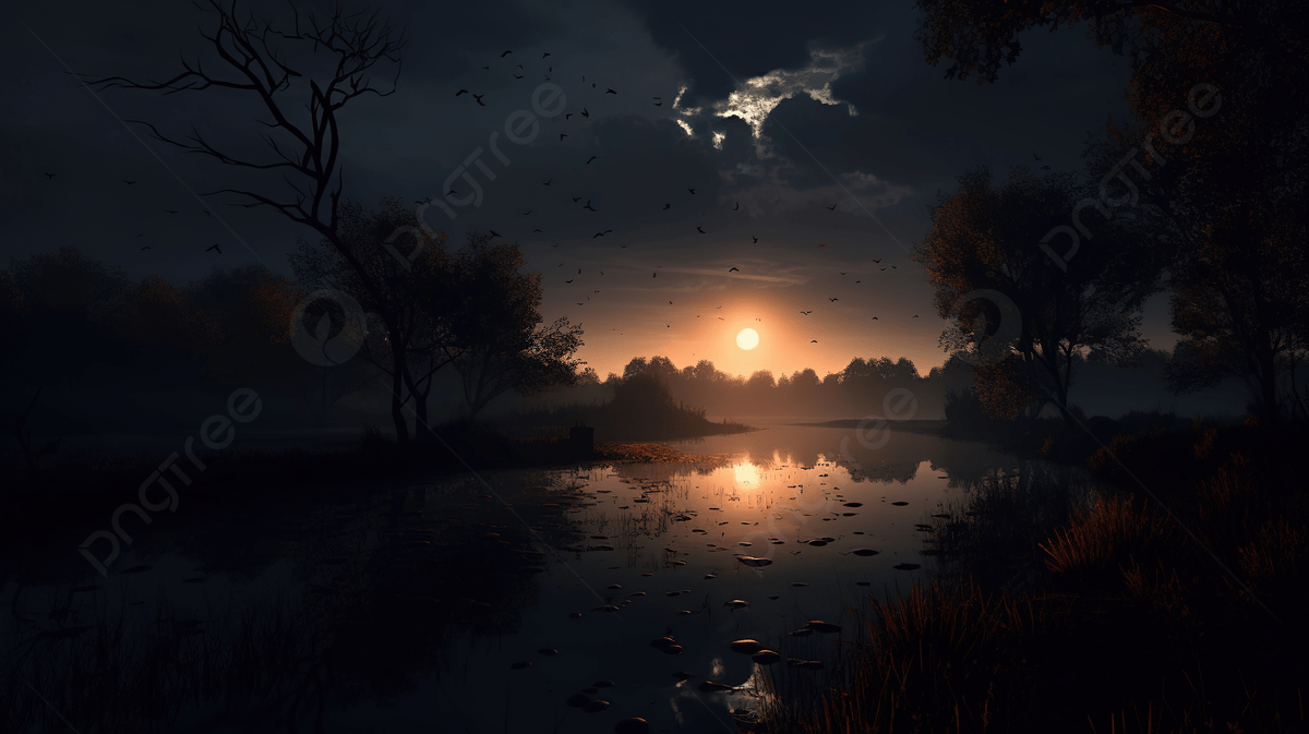 1200x673 Dark River Nighttime HD Wallpaper Background, Nightfall Picture Background Image And Wallpaper for Free Download