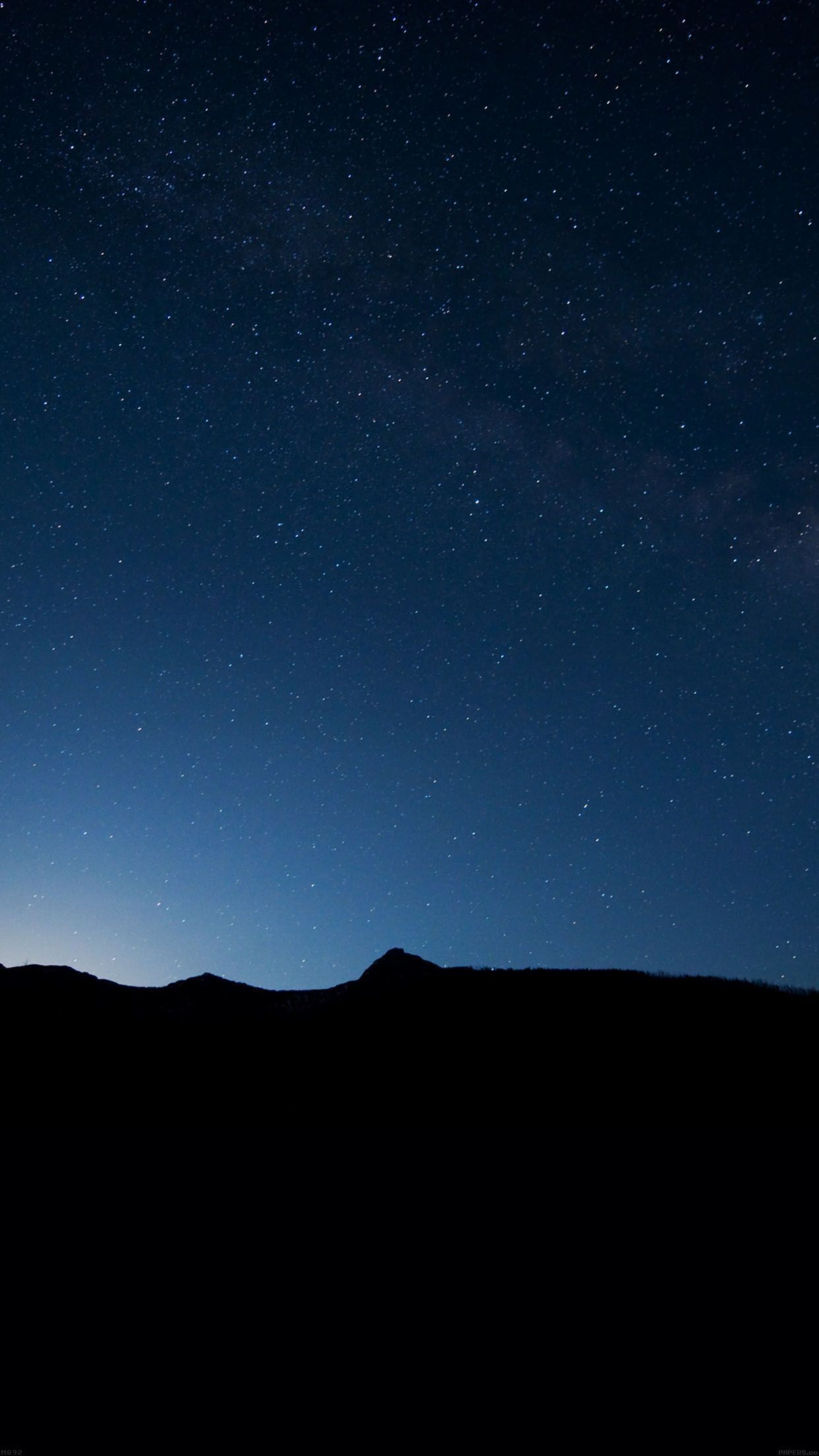 1242x2208 Sunrise Dark Mountains Starry Sky Cosmos preview and download. Dark mountains, Sky landscape, Night skies