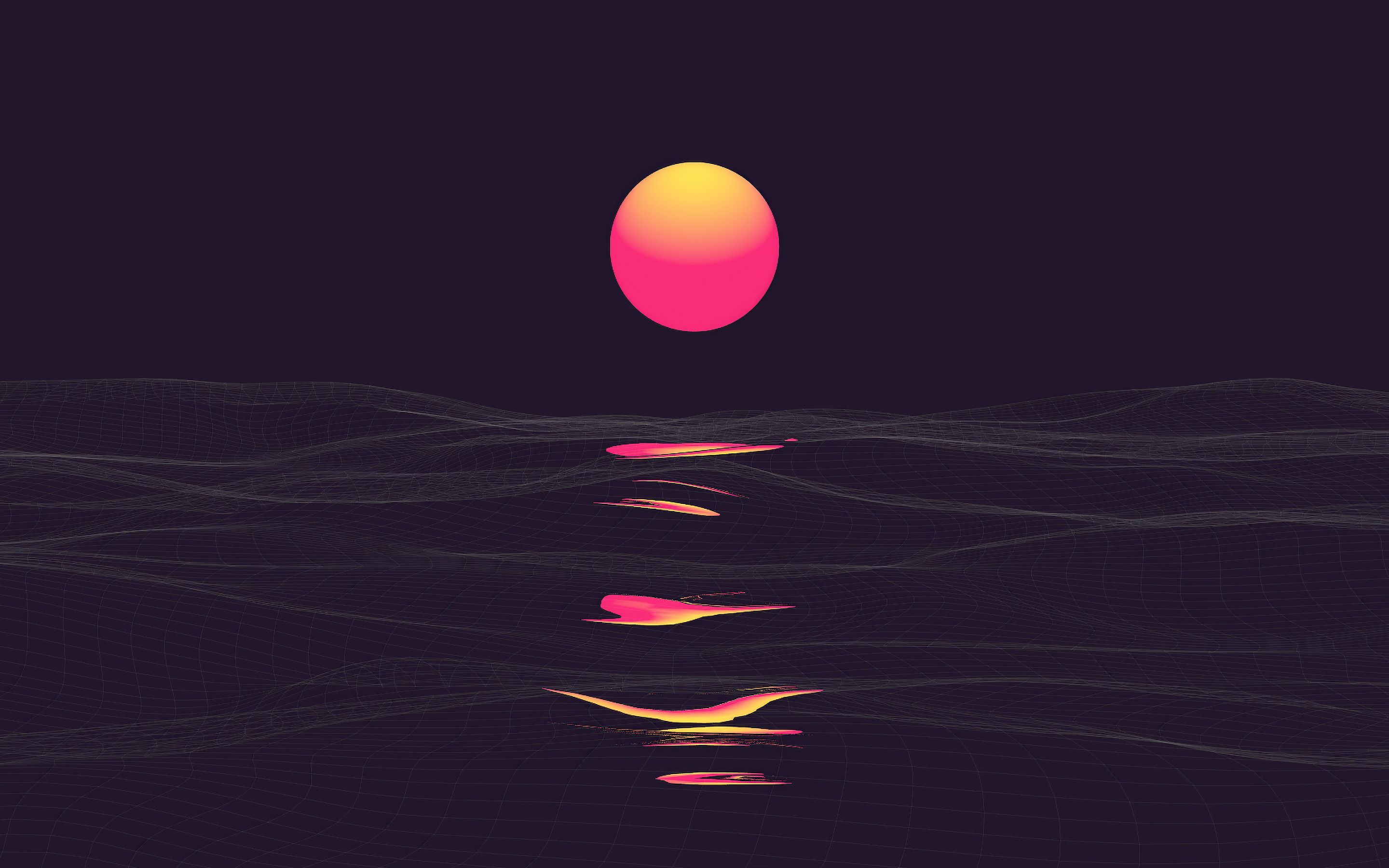 2880x1800 Download wallpaper 2880x1800 retrowave, sunrise, reflection, clear sky, dark, mac pro retaia 2880x1800 HD background, 21916