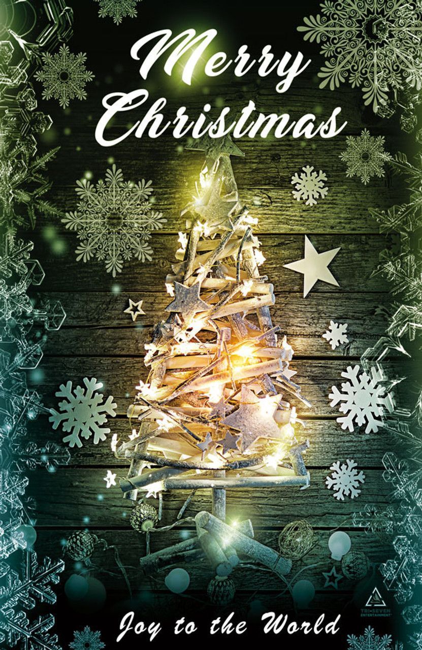 831x1280 Merry Christmas Poster Joy to the World Art Wall Decor Print Sign (11x17)
