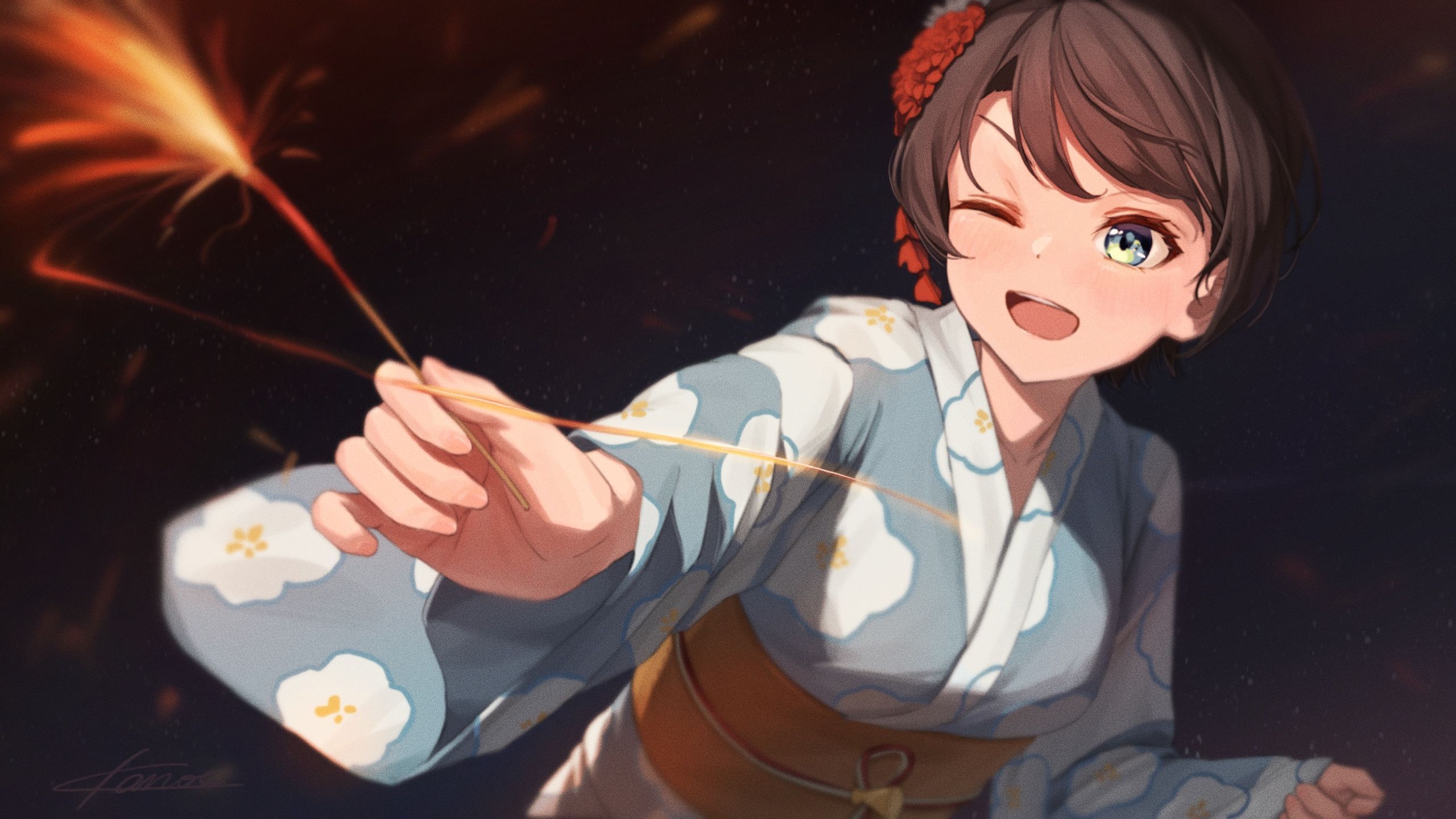 2560x1440 kanoe (tatsukanoe) hololive oozora subaru wallpaper yukata