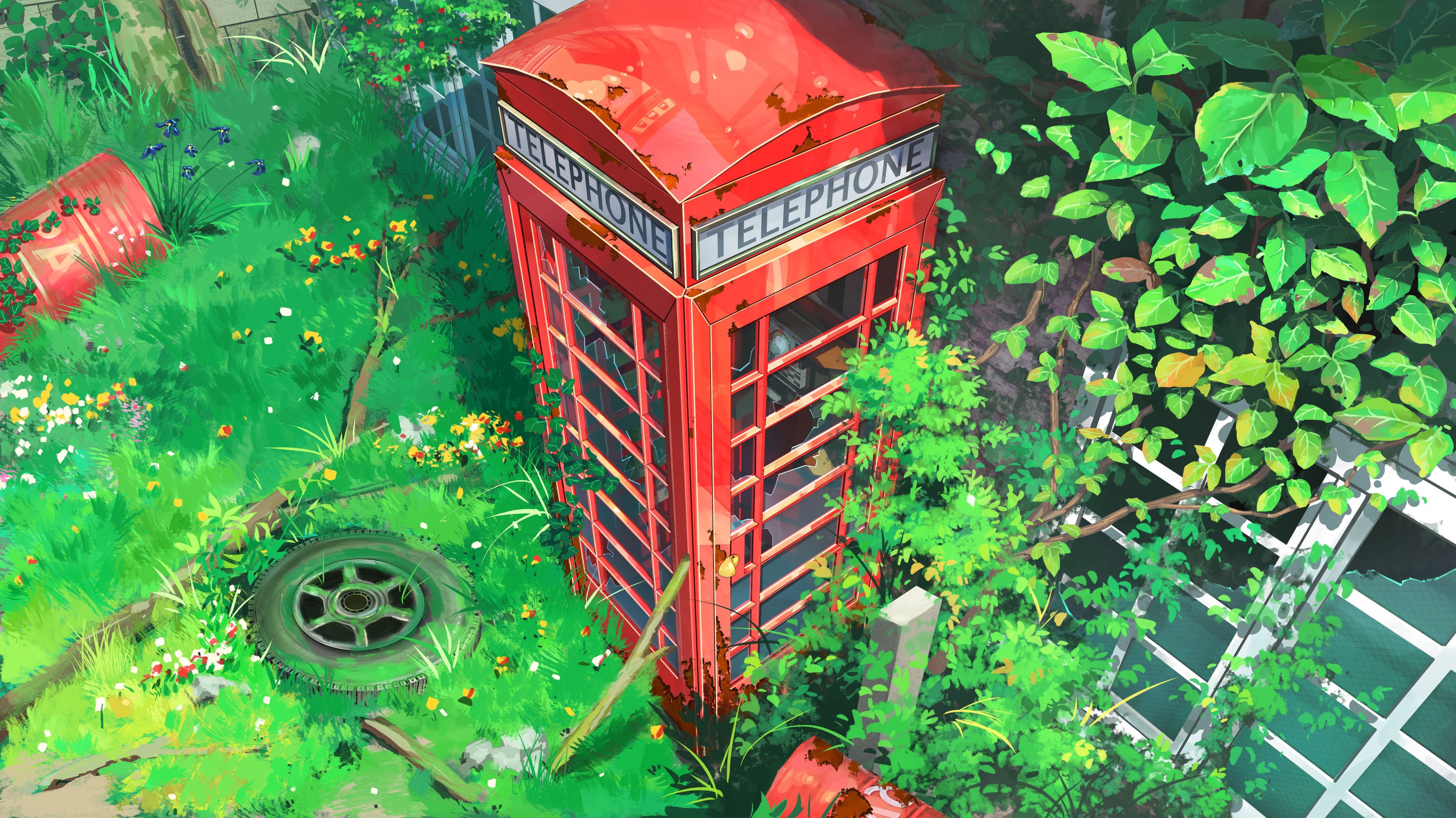 5000x2813 4K Telephone Booth Wallpaper and Background Image