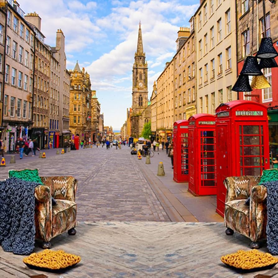 894x894 Modern Retro Abstract Art London Street Red Telephone Booth Wallpaper 3D Wall Mural, Landscape Photo Large Wallpaper Mural Space, Suitable for Living Room and Bedroom, 98.4W x68.9 H : Tools & Home