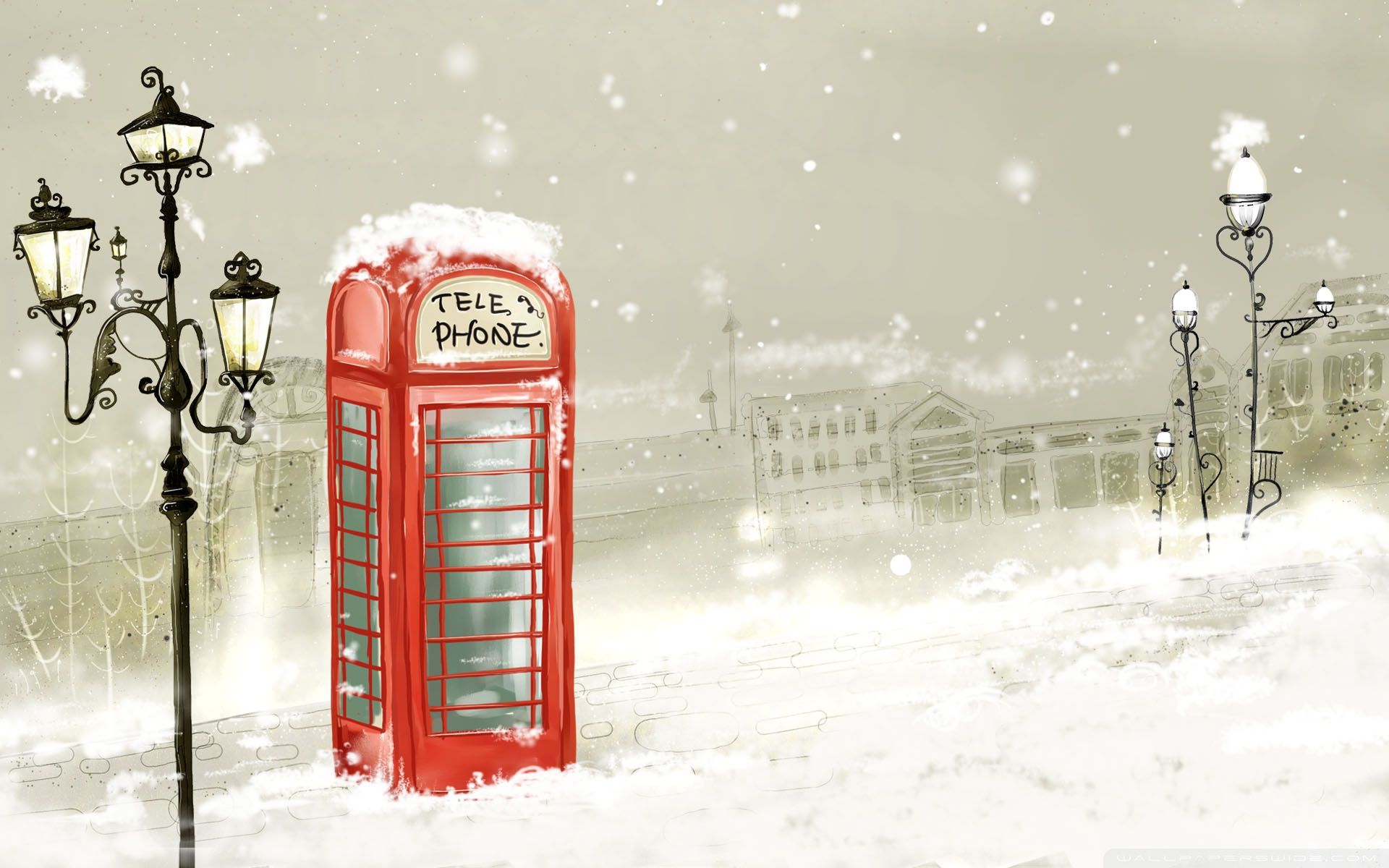 1920x1200 Phone Booth Winter Ultra HD Desktop Background Wallpaper for 4K UHD TV : Widescreen & UltraWide Desktop & Laptop