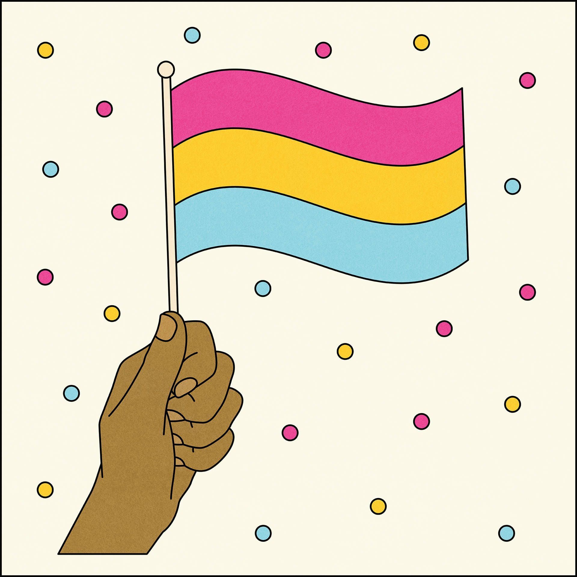 1920x1920 Download Pansexual Flag And Polkadots Wallpaper