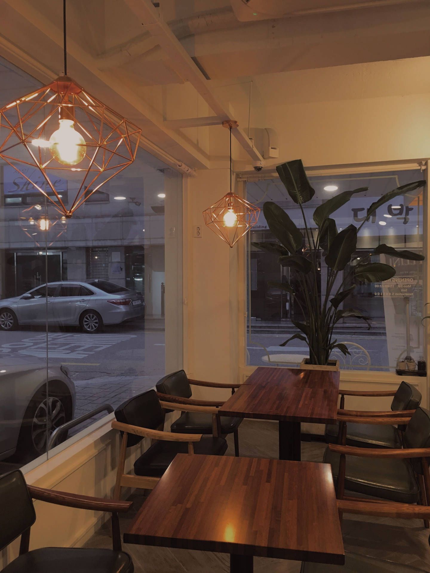 1440x1920 Download Cute And Simple Cafe With Ambient Lighting Wallpaper