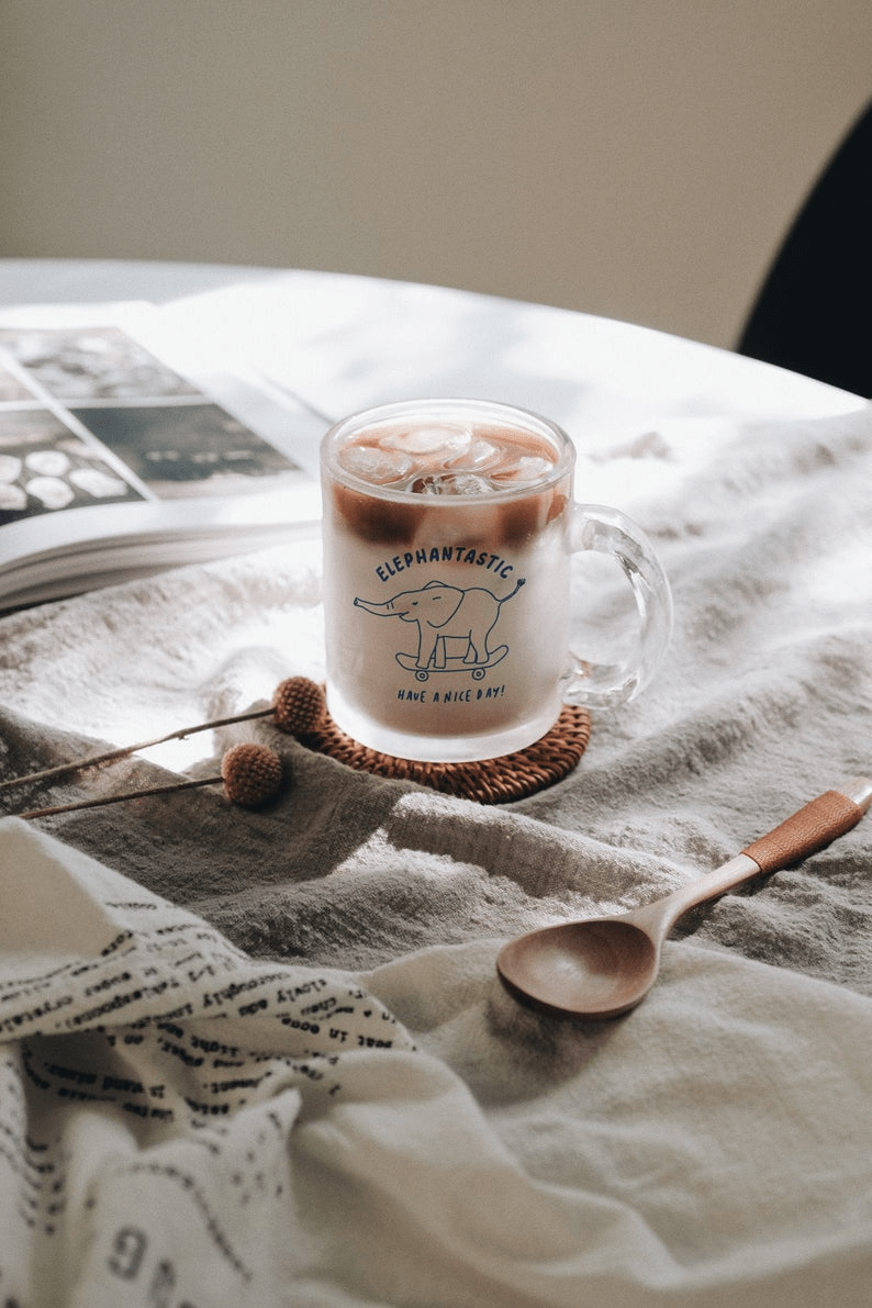 794x1191 Elephantastic Glass Mug Korean Cafe Style Glass Mug Cute. Korean cafe, Coffee shop aesthetic, Cute cafe
