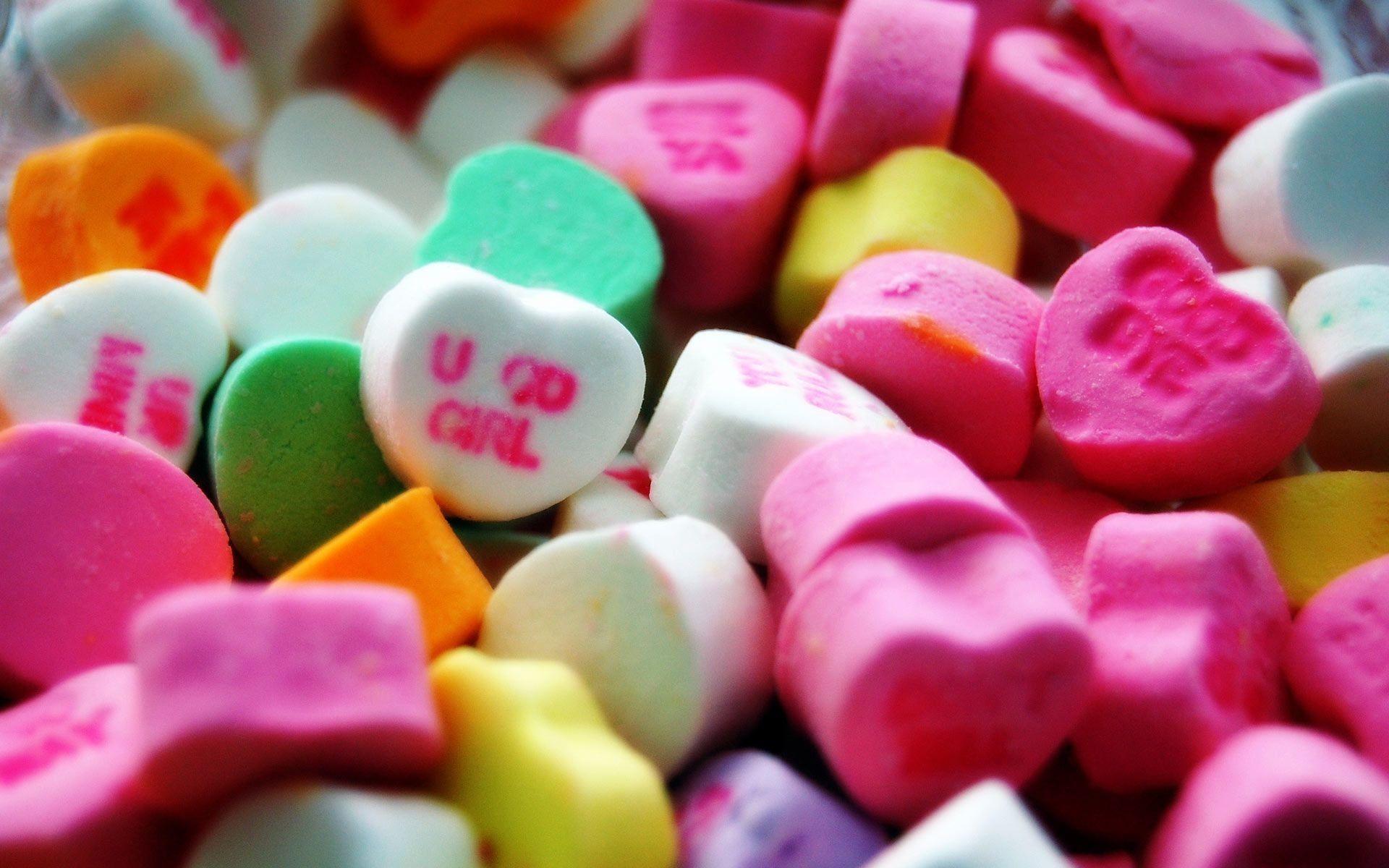 Pastel Colors of Heart Shaped Candies  Free Stock Photo