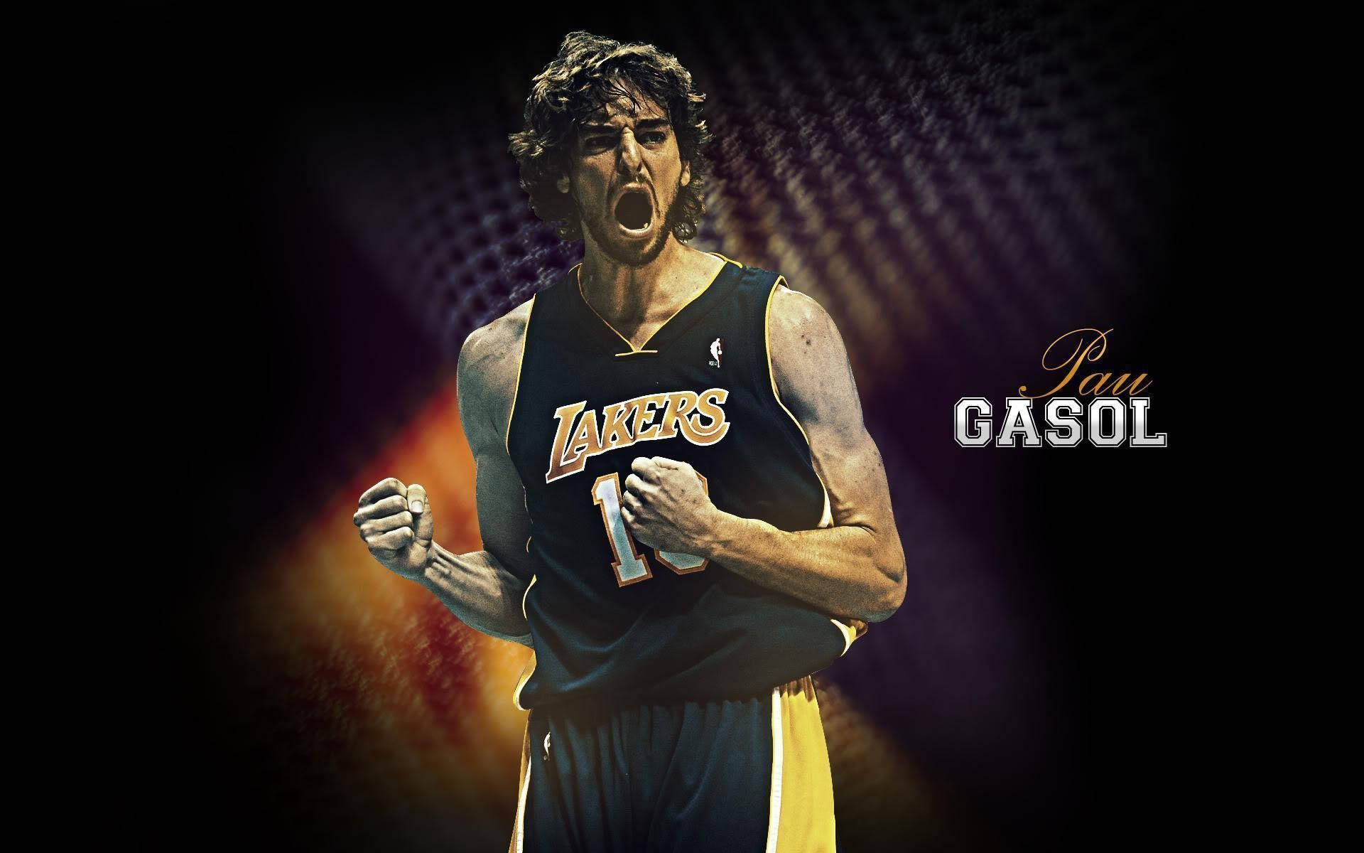 1920x1200 Download Pau Gasol Lakers Black Jersey Wallpaper
