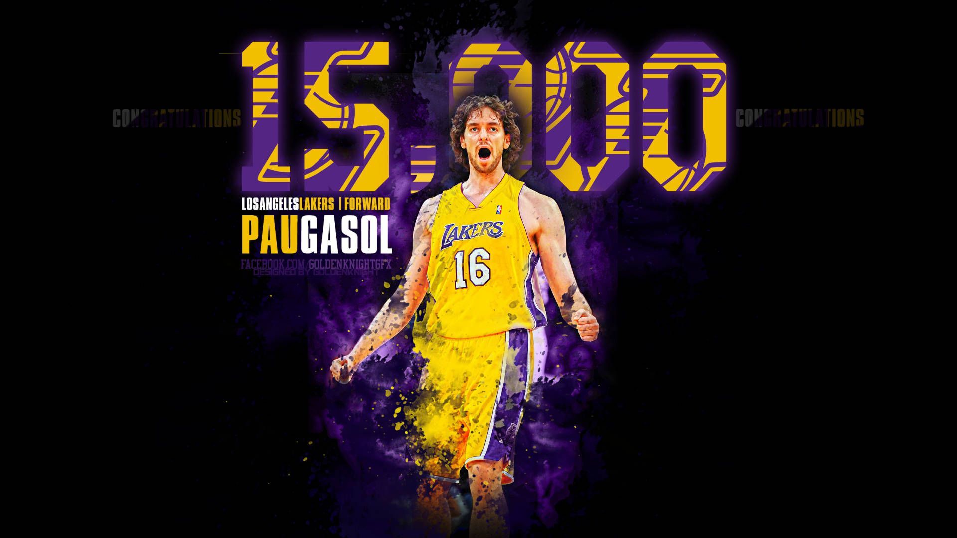 1920x1080 Download Pau Gasol Black And Violet Art Wallpaper