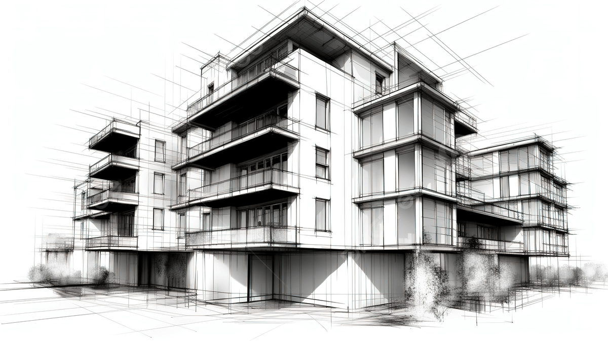 1200x673 Illustrated 3D Architecture Sketch Background, Window Design, Balcony, Exterior Design Background Image And Wallpaper for Free Download
