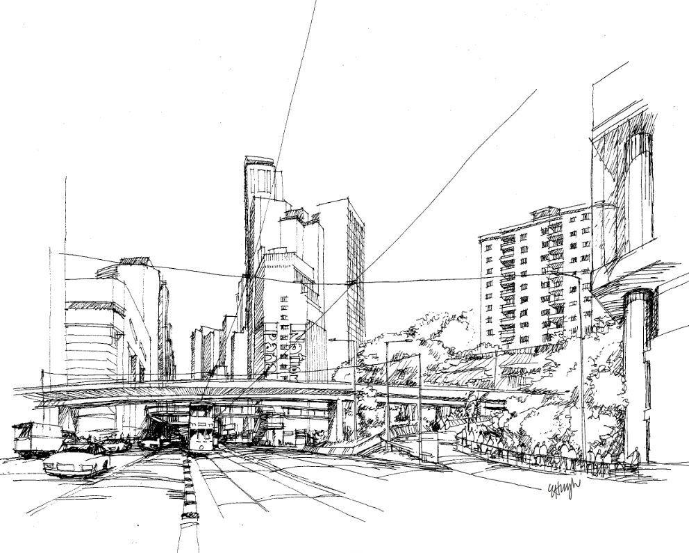 992x796 Architecture Sketch Wallpaper