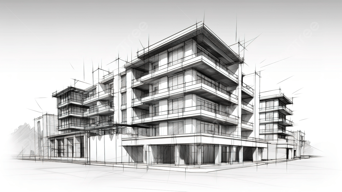 1200x673 3D Illustration Of Architectural Building Design Sketch Background, Window Design, Balcony, Window Illustration Background Image And Wallpaper for Free Download