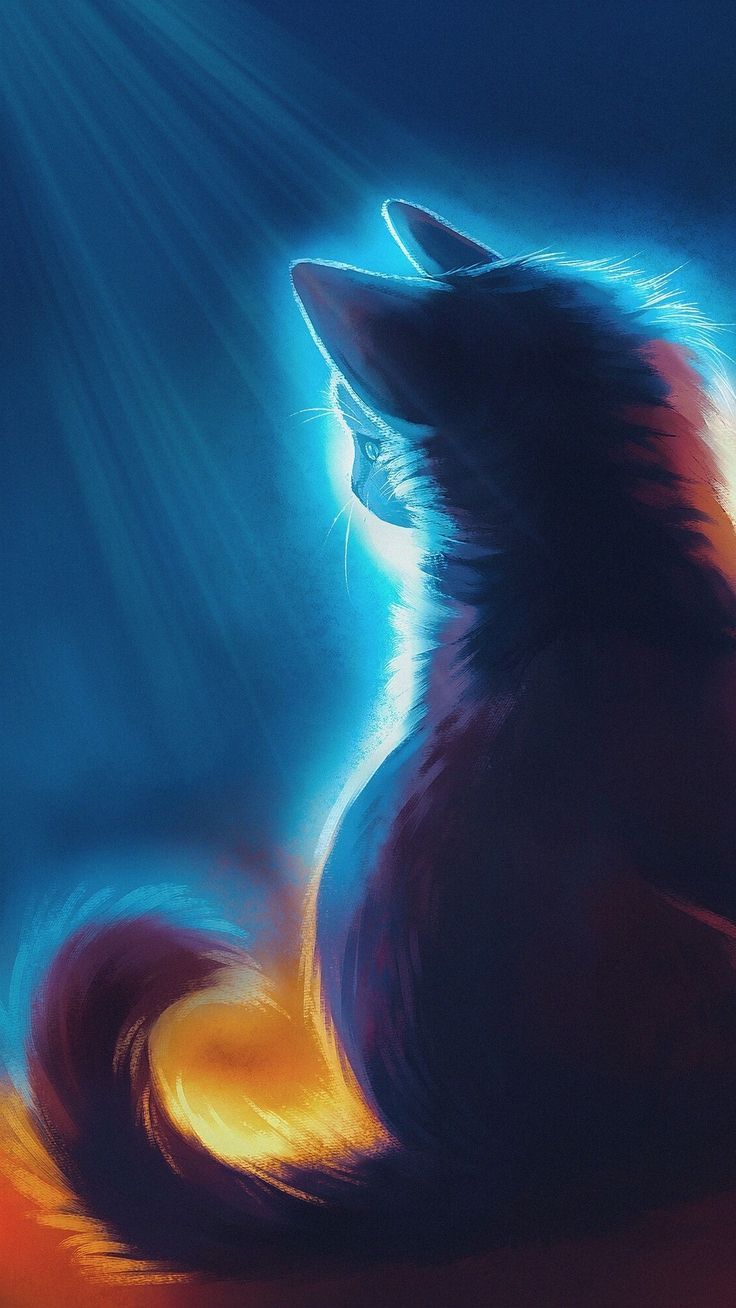736x1308 Мультипликационное искусство. Cat phone wallpaper, Big cats art, Cute cat wallpaper