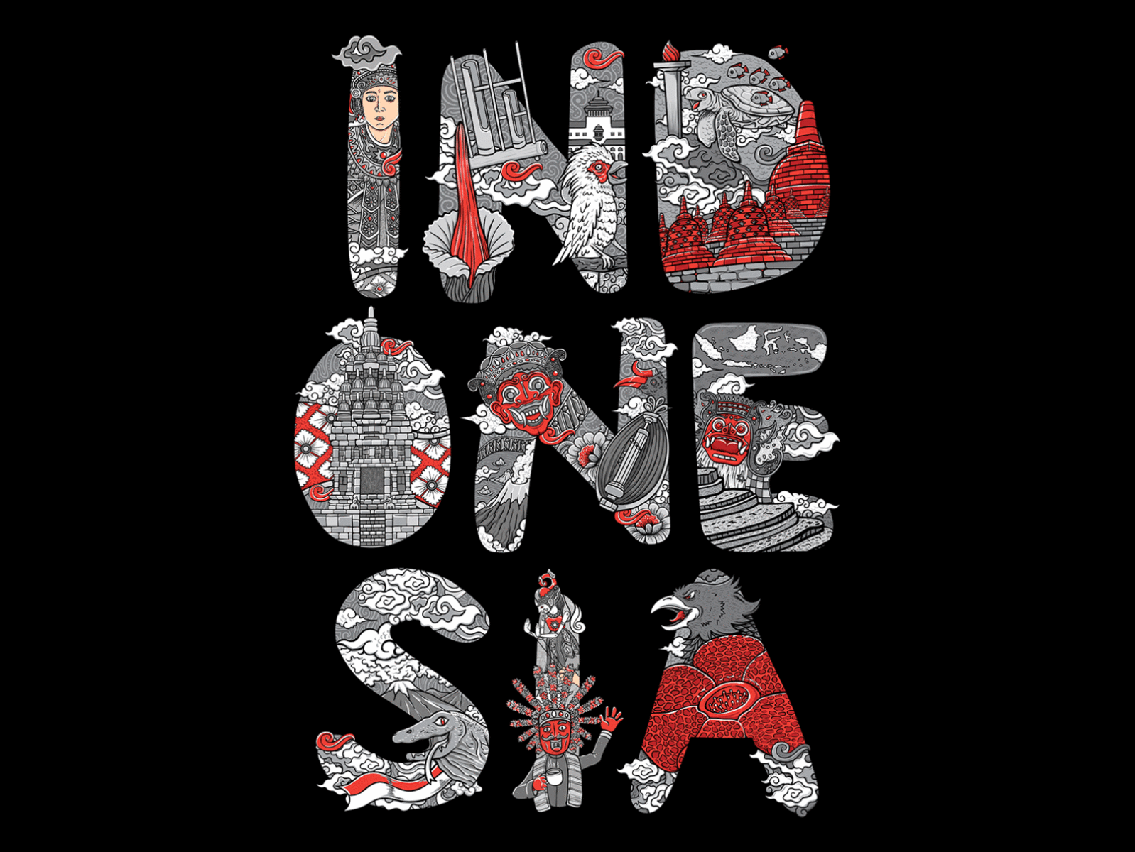 1598x1200 Illustration of Indonesia Culture Font by ginanperdana on Dribbble