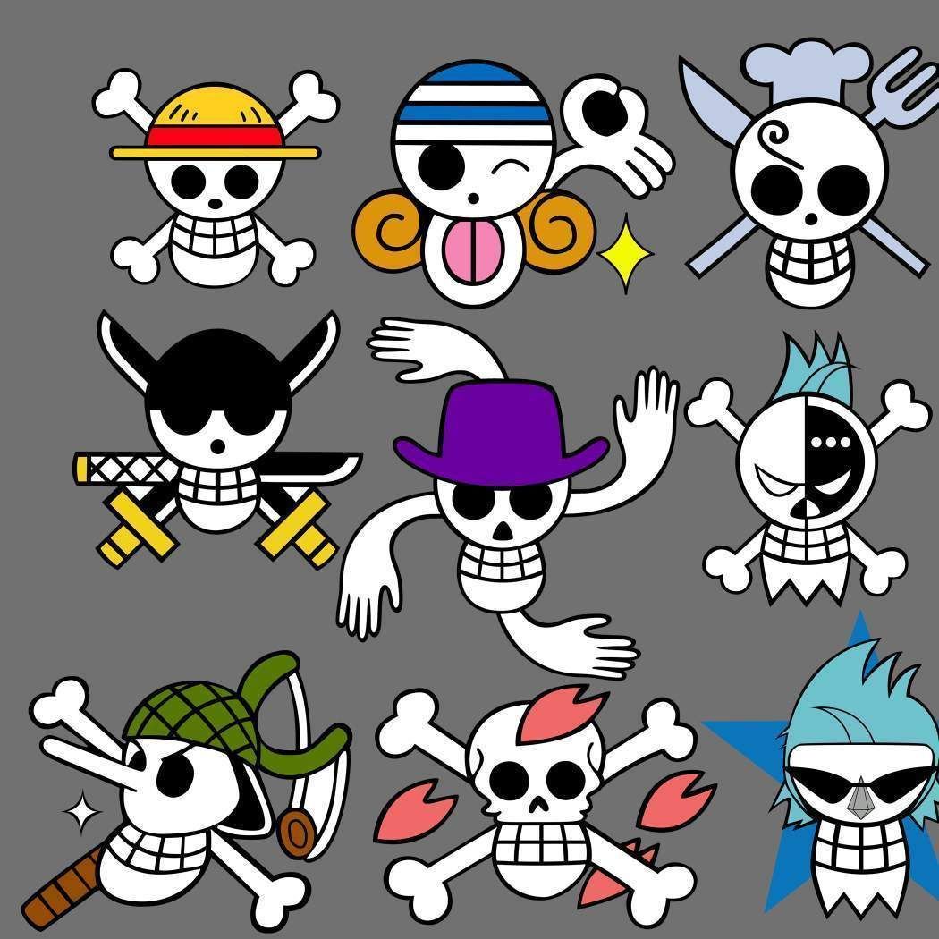 1050x1050 Straw Hats Crew Jolly Rogers (1). Jolly roger, Jolly roger flag, One piece crew