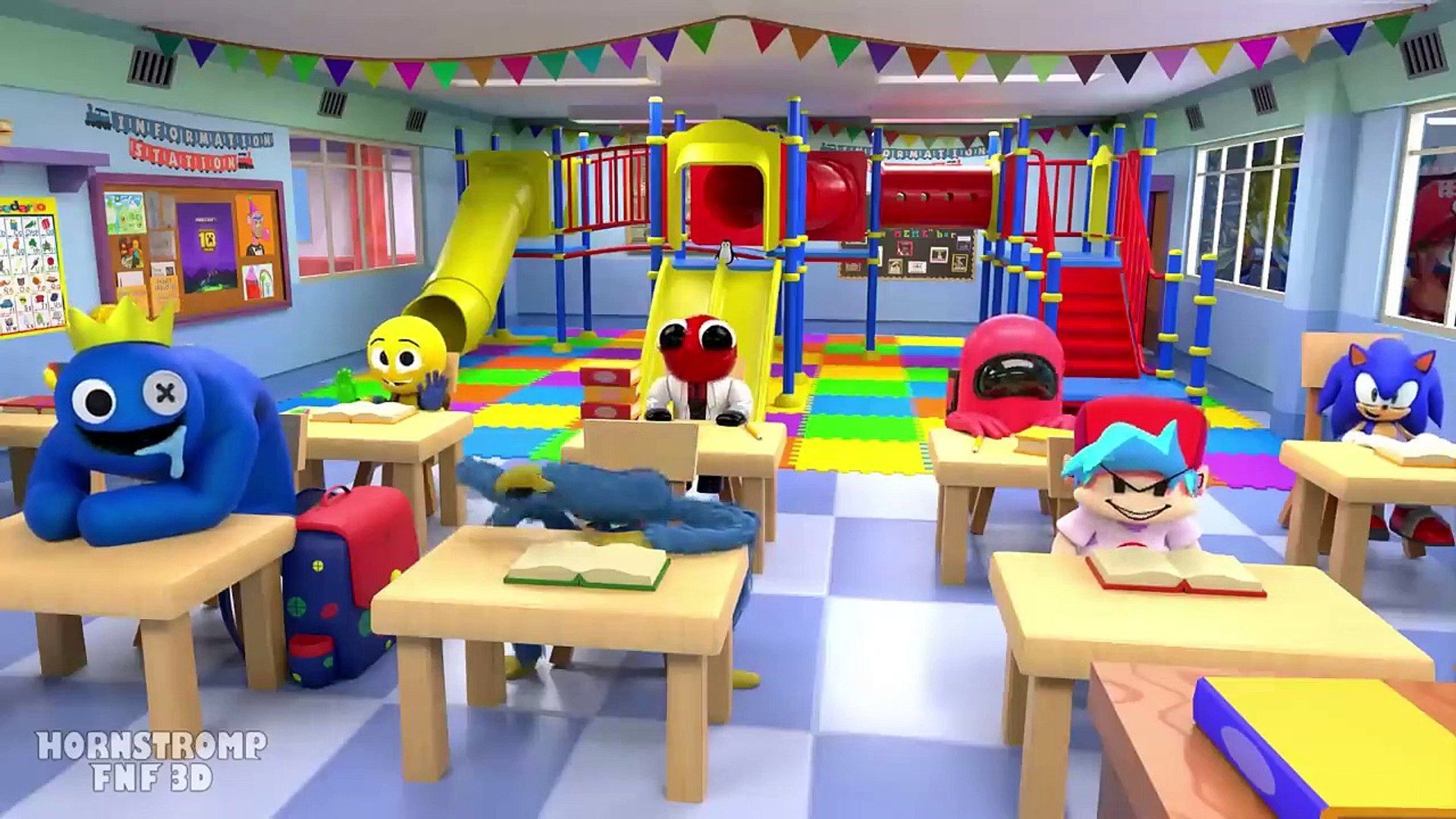 1920x1080 BOXY BOO Vs BLUE at SCHOOL!_ Playtime & Rainbow Friends Animation
