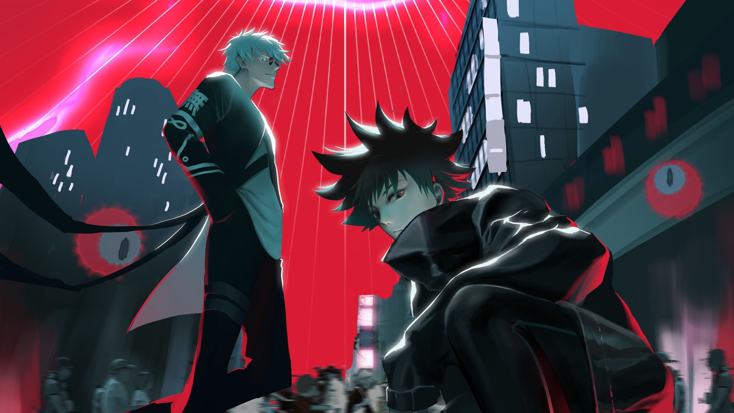 2560x1440 Megumi Fushiguro Satoru Gojo HD Jujutsu Kaisen Wallpaper