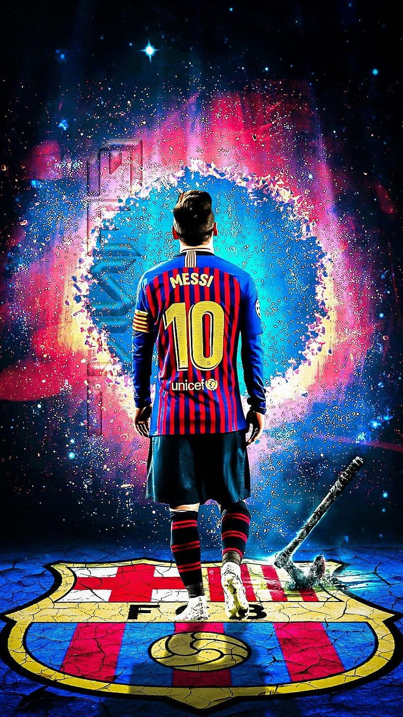 800x1422 Messi, argentine, back, barca, barcelona, captain, football, player, rear, HD phone wallpaper