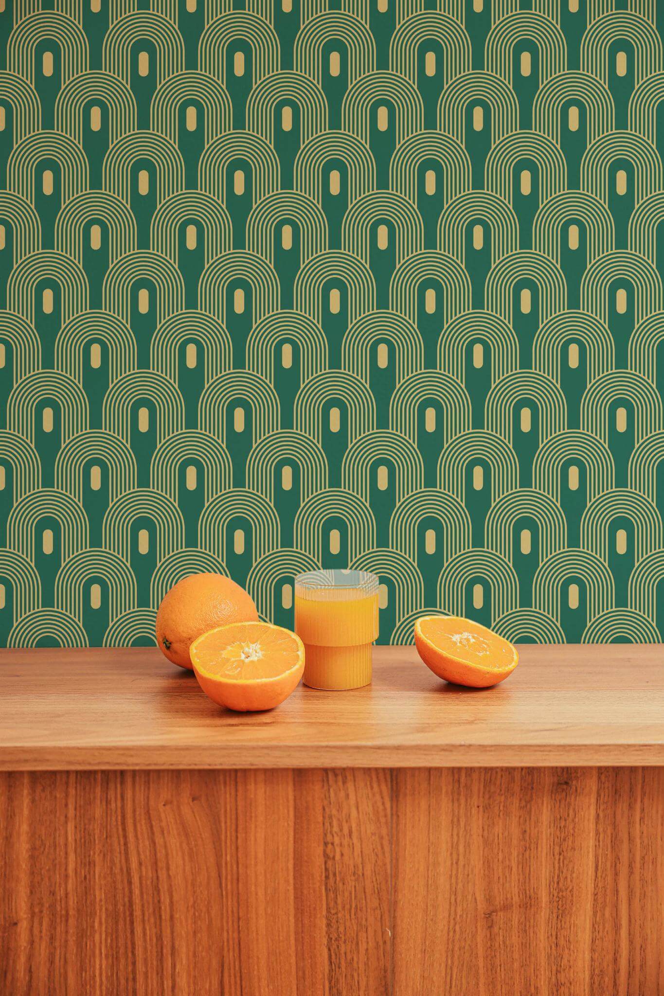 1365x2048 Green Art Deco Wallpaper And Stick Or Non Pasted