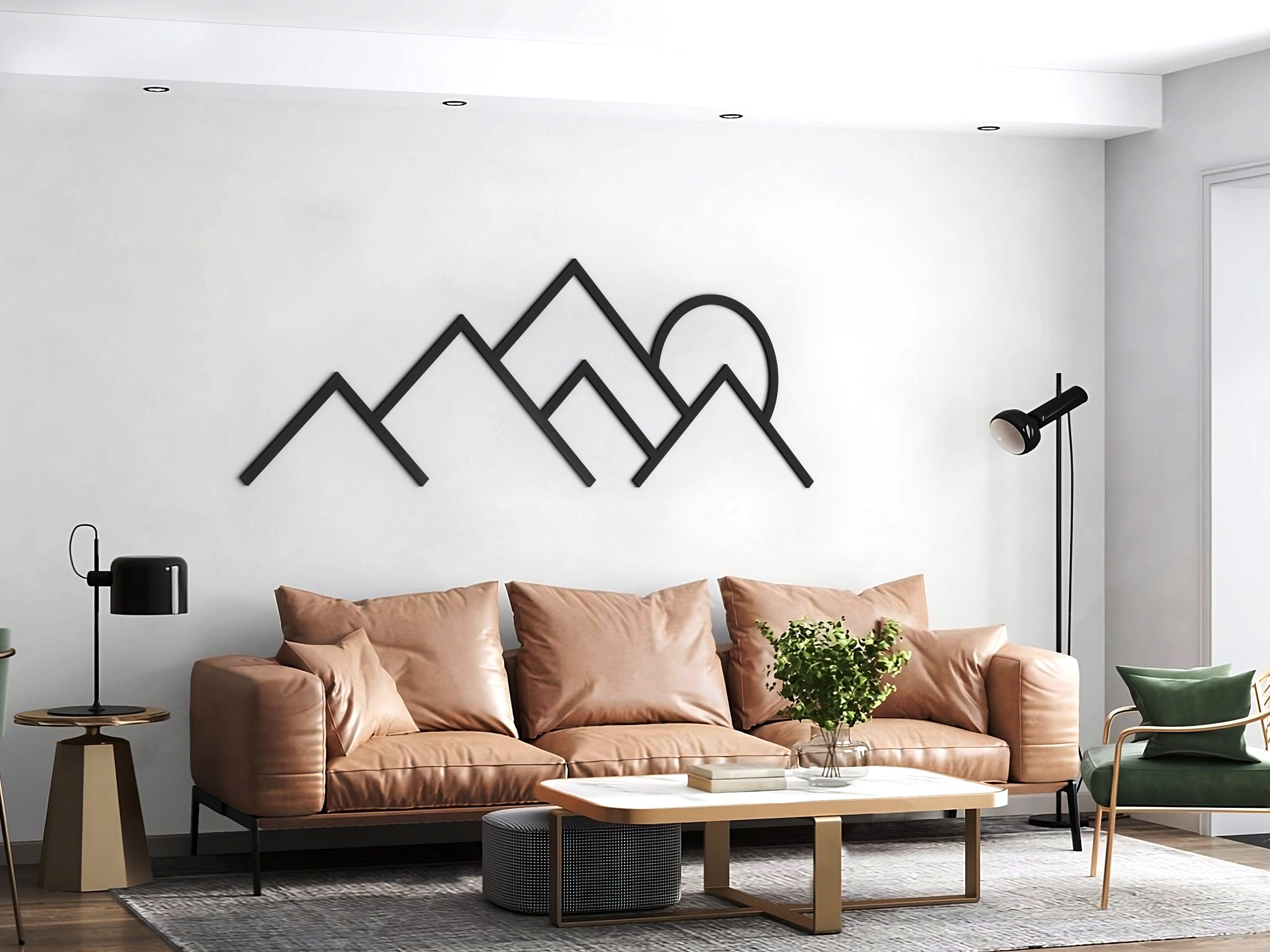 4343x3258 Mountains line art wall art wood art