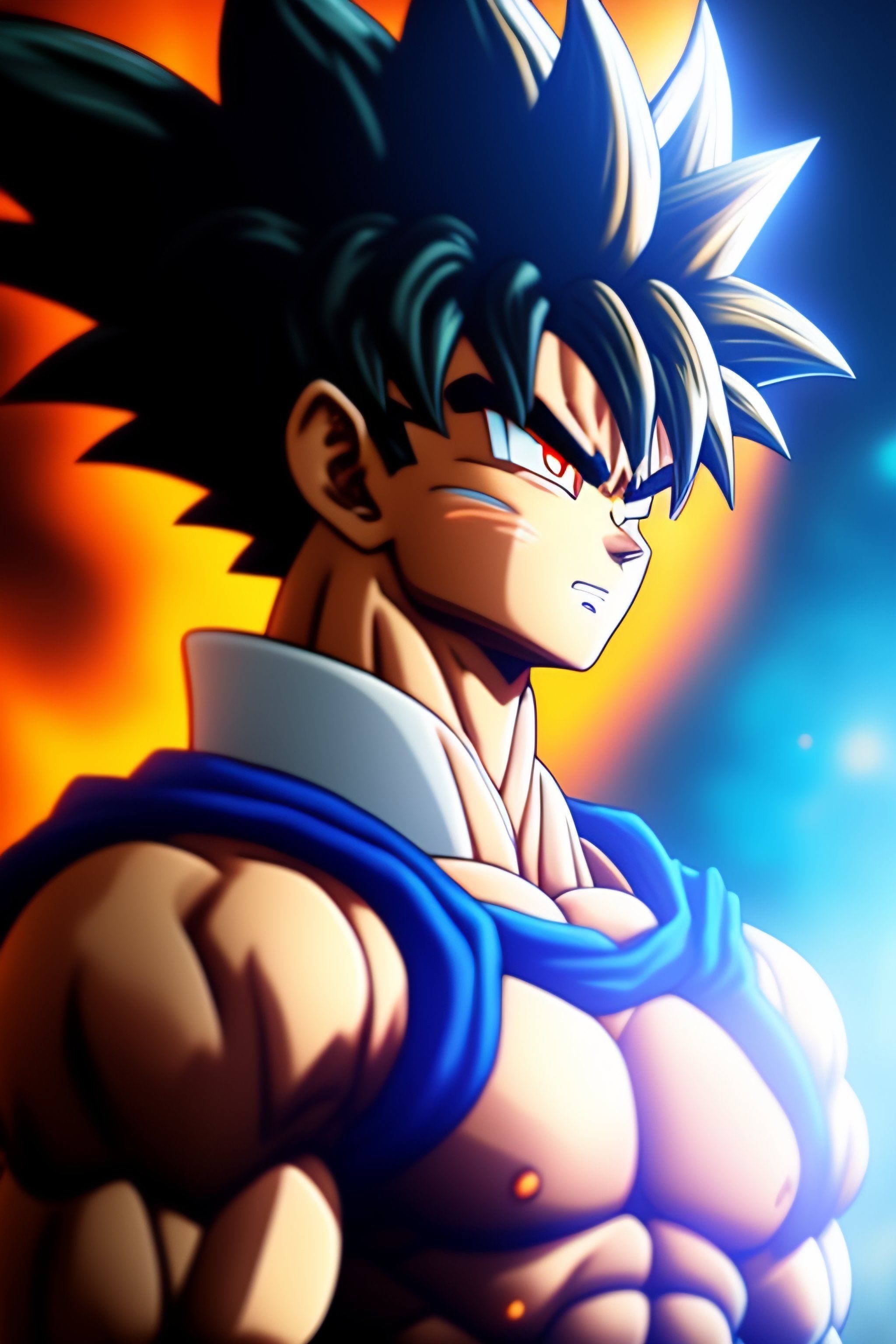 2048x3072 Lexica wallpaper of son Goku, full body super Saiyan god blue, UHD with hear blue