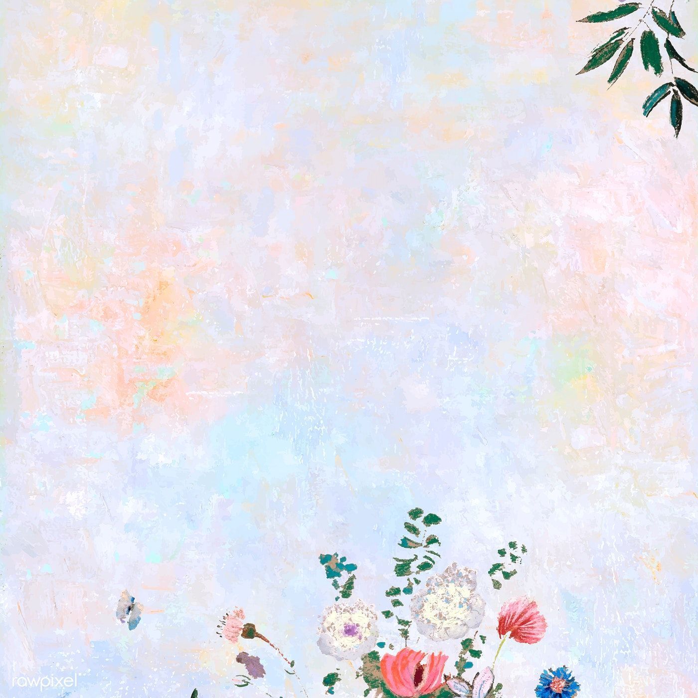 1400x1400 Flowers on pastel oil paint background vector / busbus / HwangMangjoo / Ton. Fundo de pintura, Vetores florais, Ilustração de flor